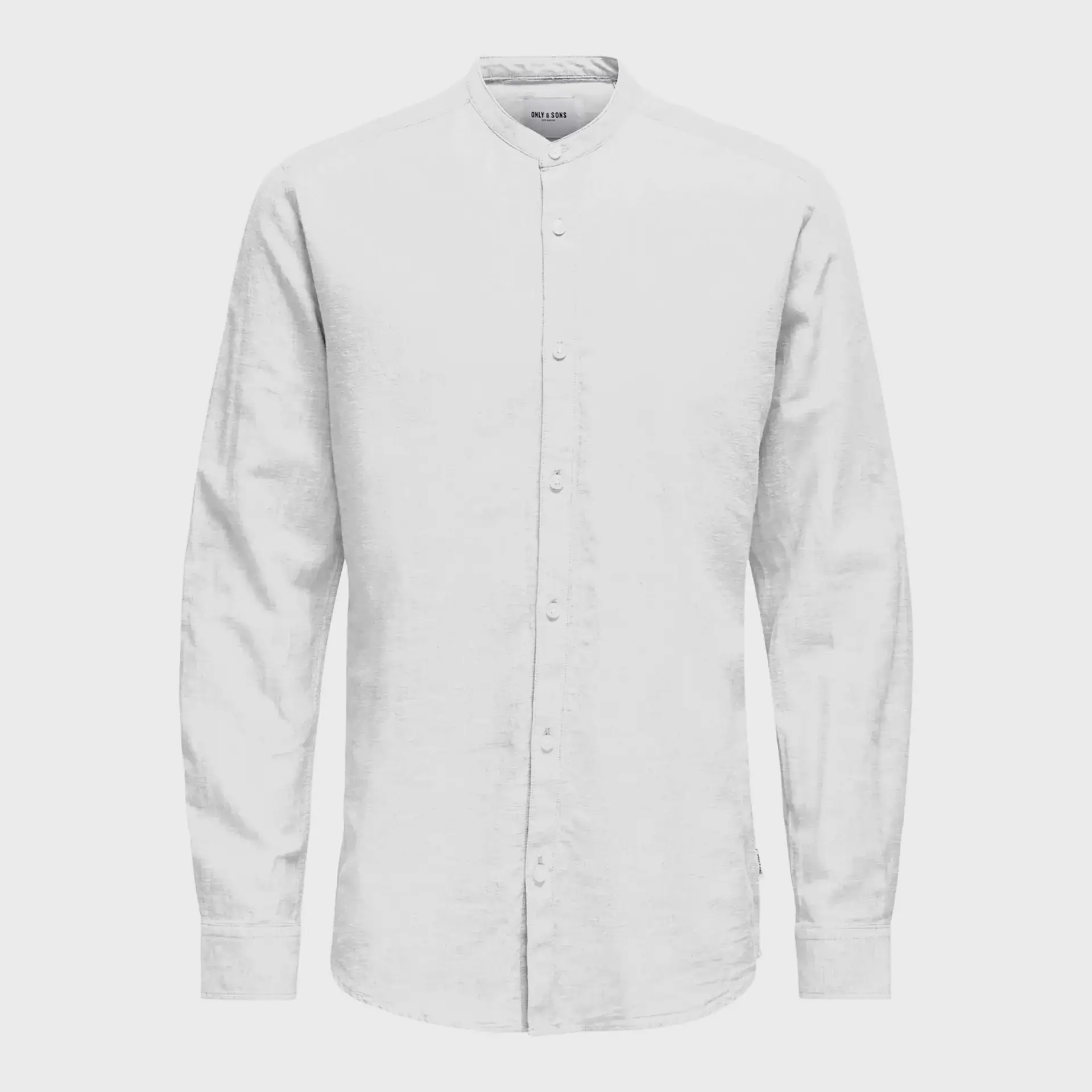 Only & Sons onScaiden Solid Linen Mao Shirt White