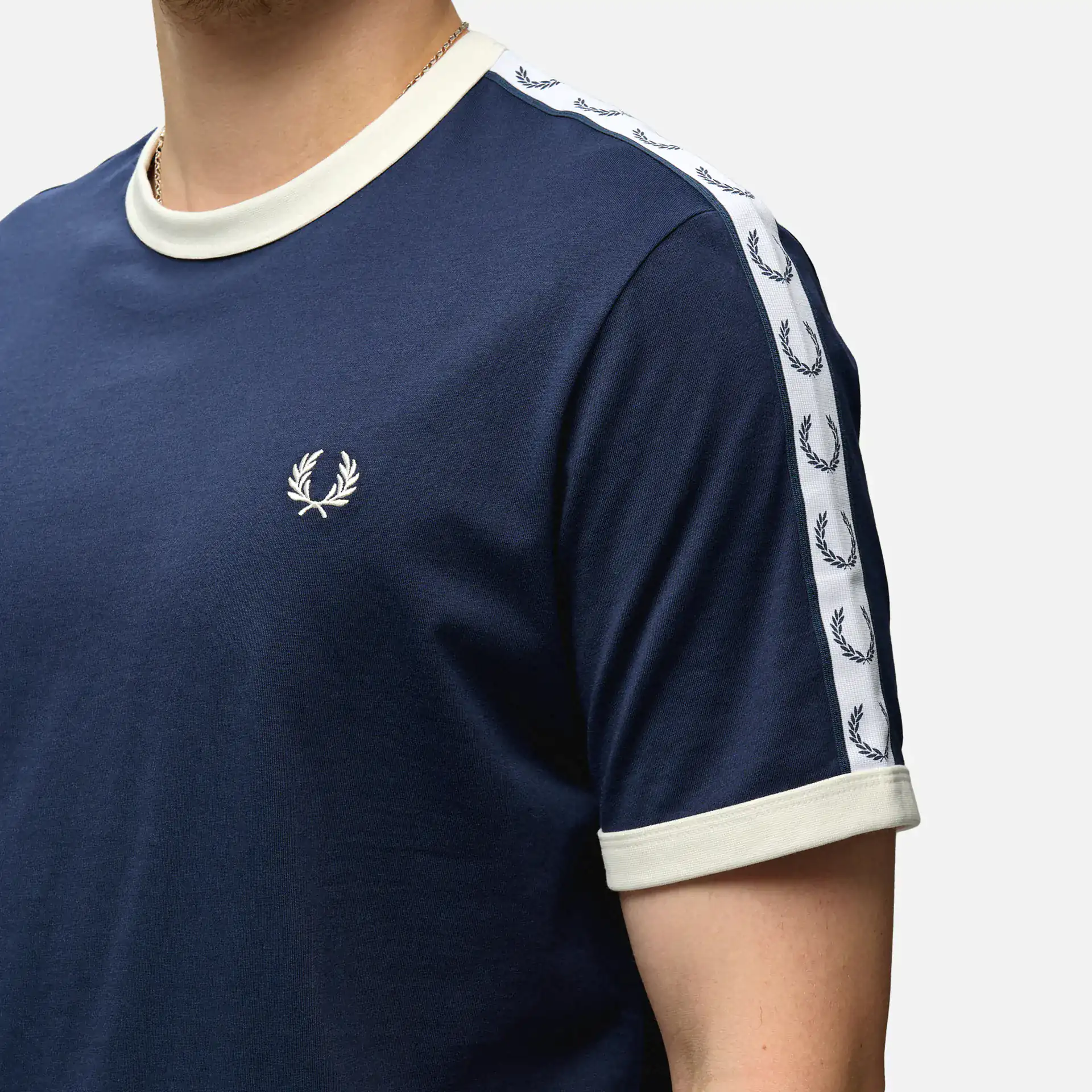 Fred Perry Taped Ringer T-Shirt Carbon Blue