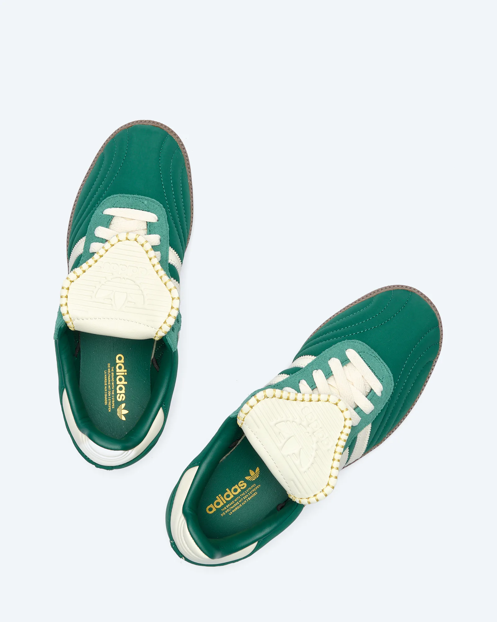 adidas Originals Samba Long Tongue Sneaker Cream Core Green/Chalk White/Gold Metallic