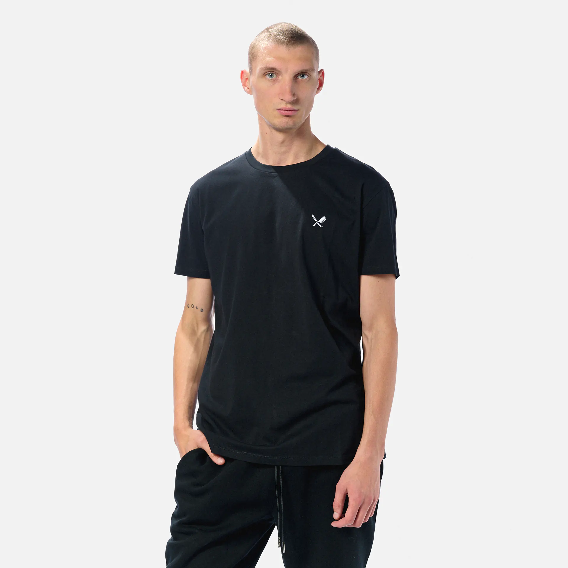 Distorted People Inked Blades Crew Neck T-Shirt Black