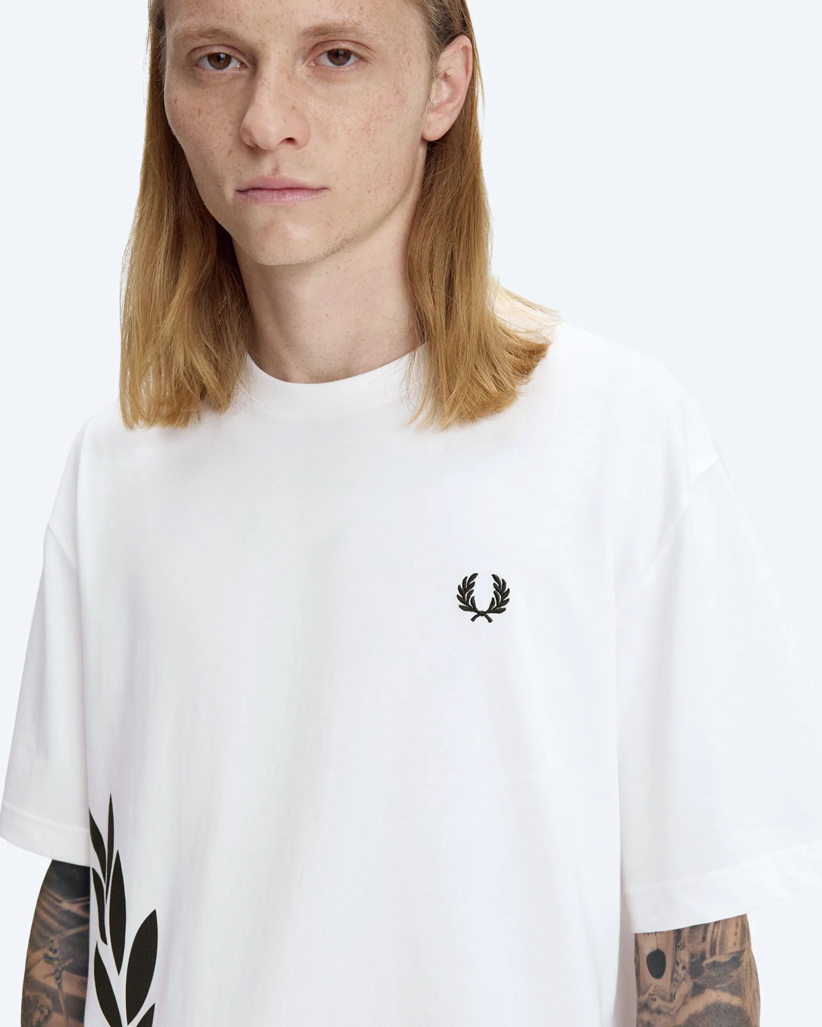 Fred Perry Textured Laurel Wreath T-Shirt White