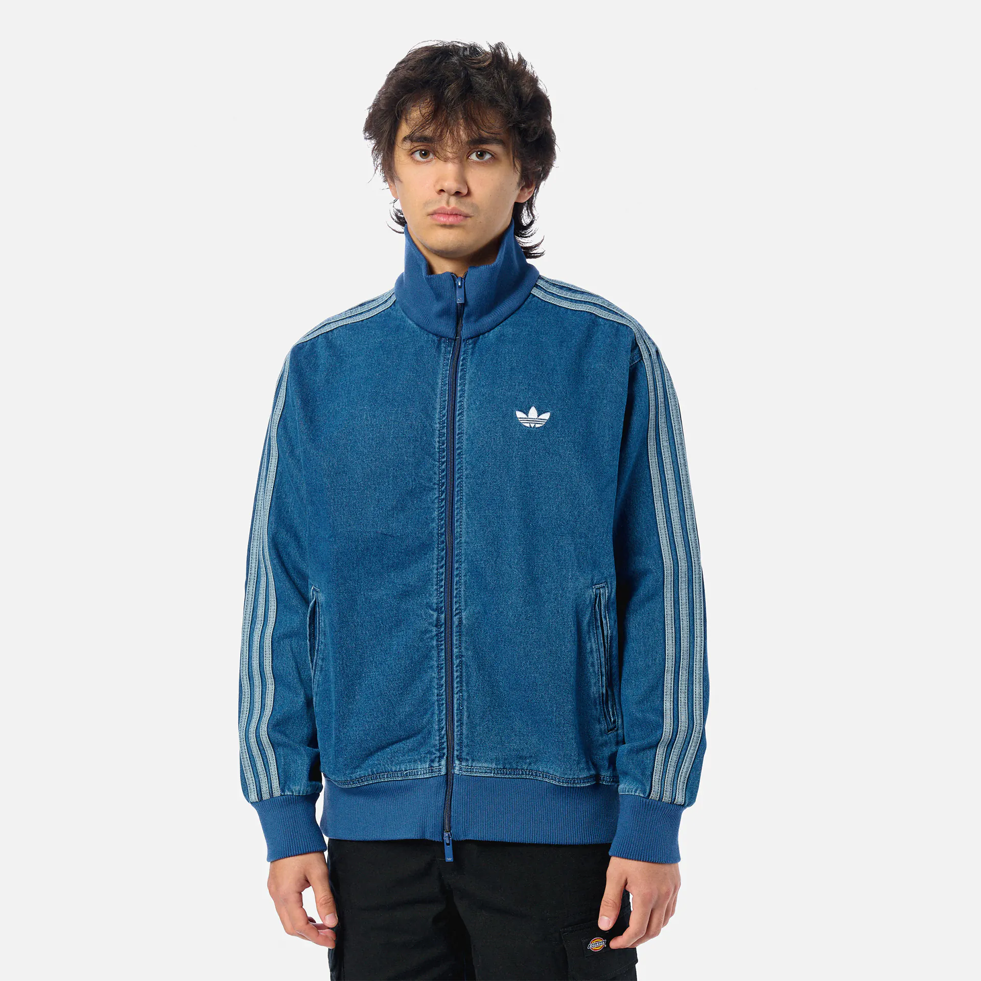 adidas Denim Football Track Jacket Blue