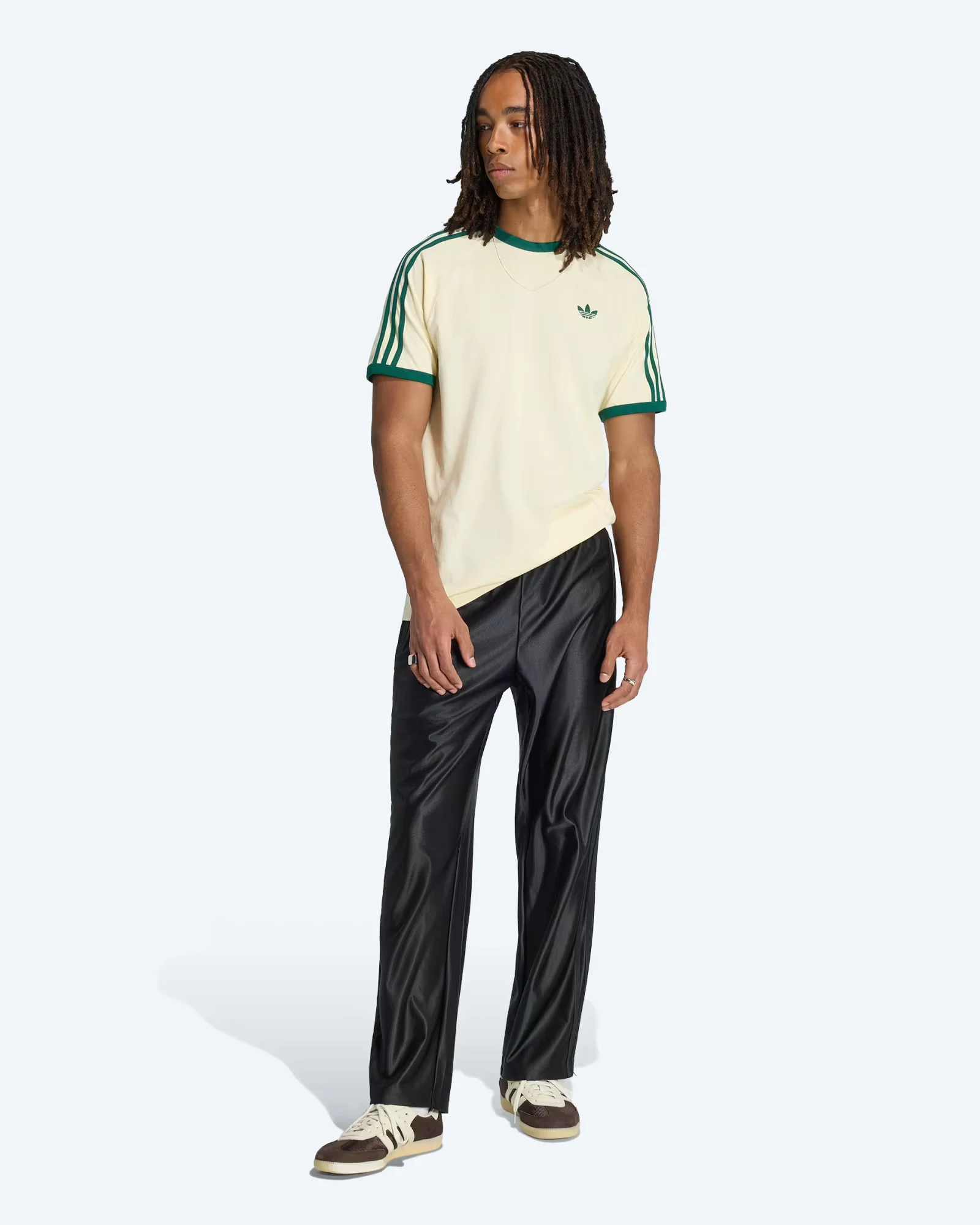 Originals 3-Stripes T-Shirt Warm Vanilla/Green