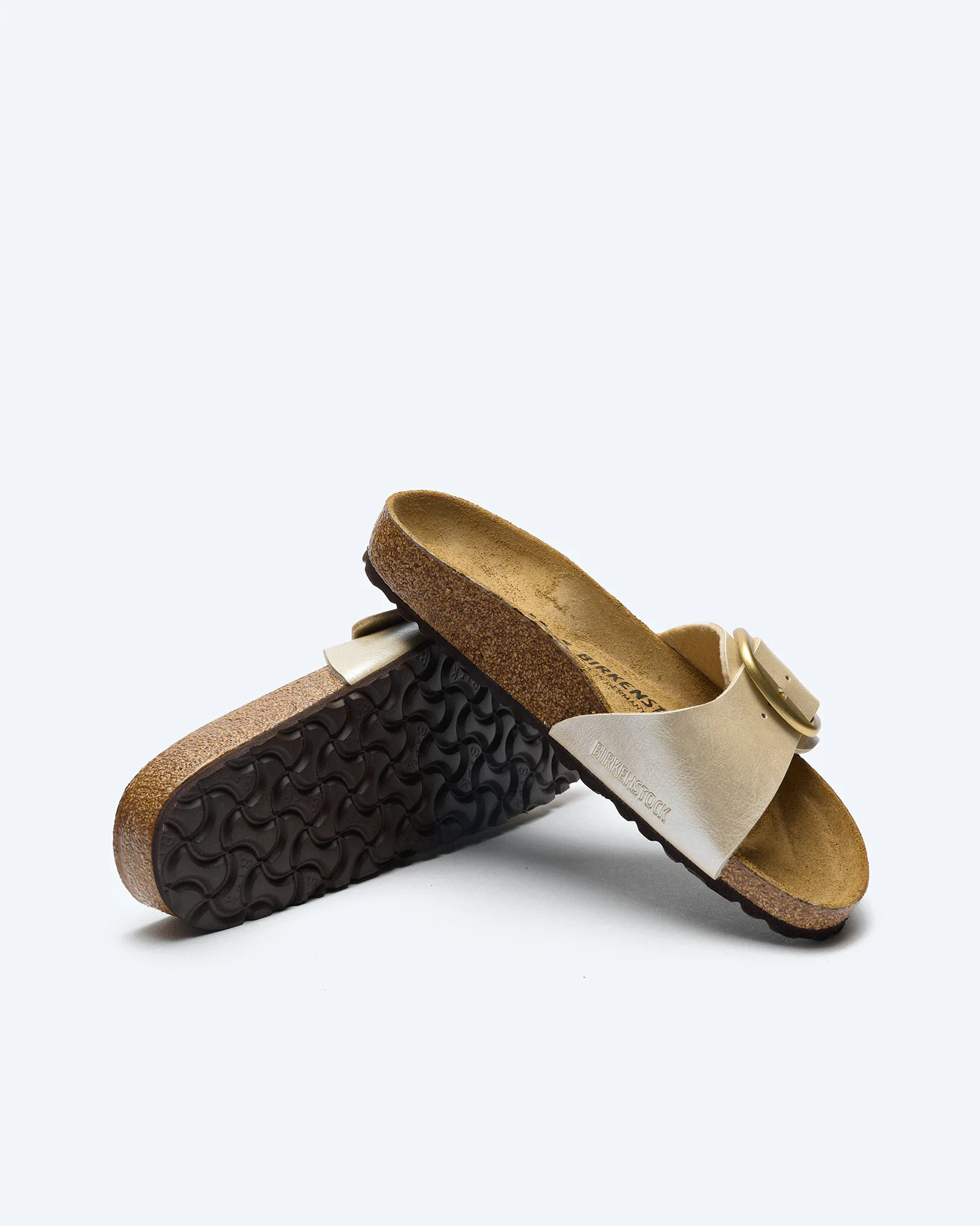 Madrid Big Buckle Narrow Sandals Graceful Pearl White