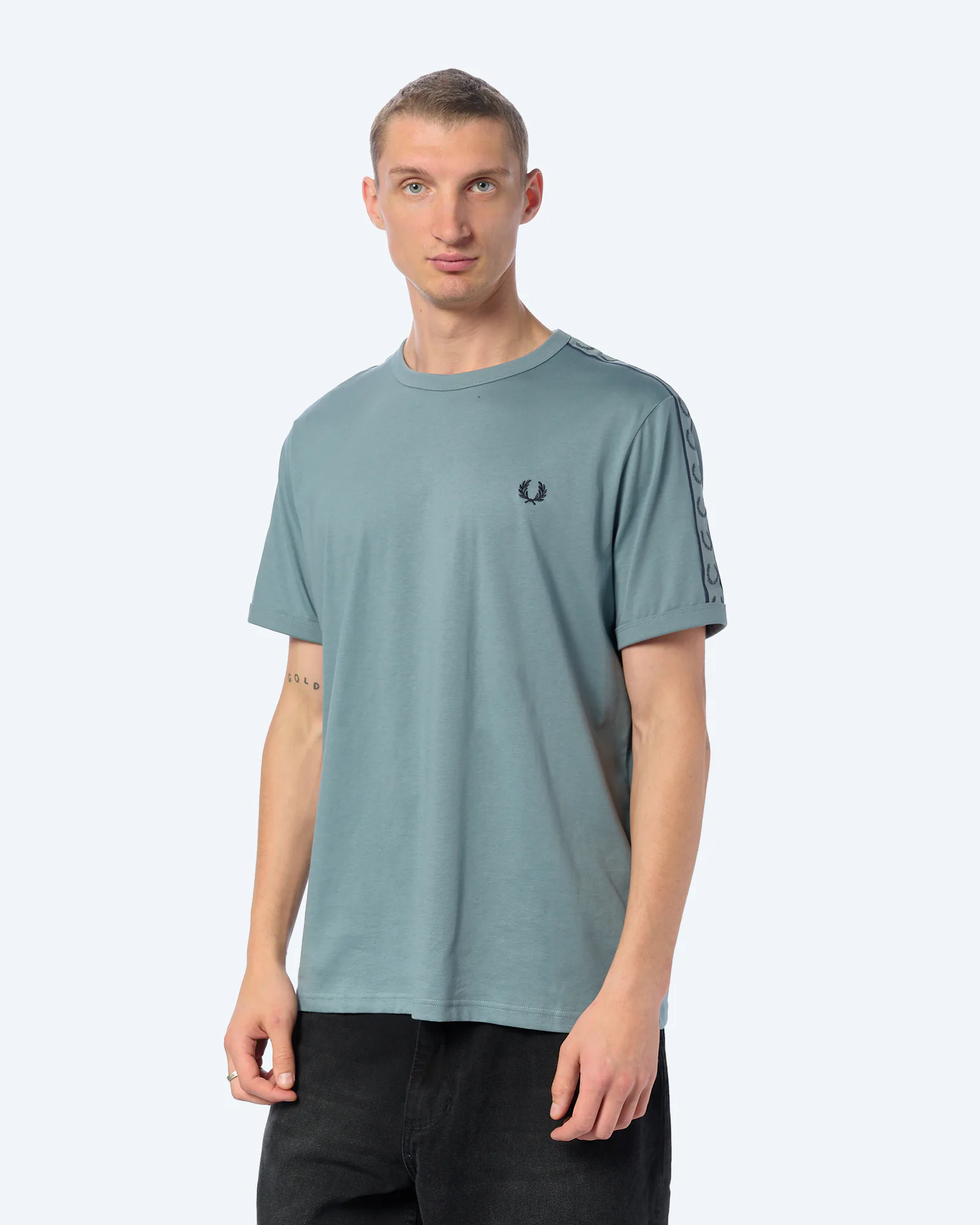 Fred Perry Contrast Tape Ringer T-Shirt Stockport-Blau/Marineblau
