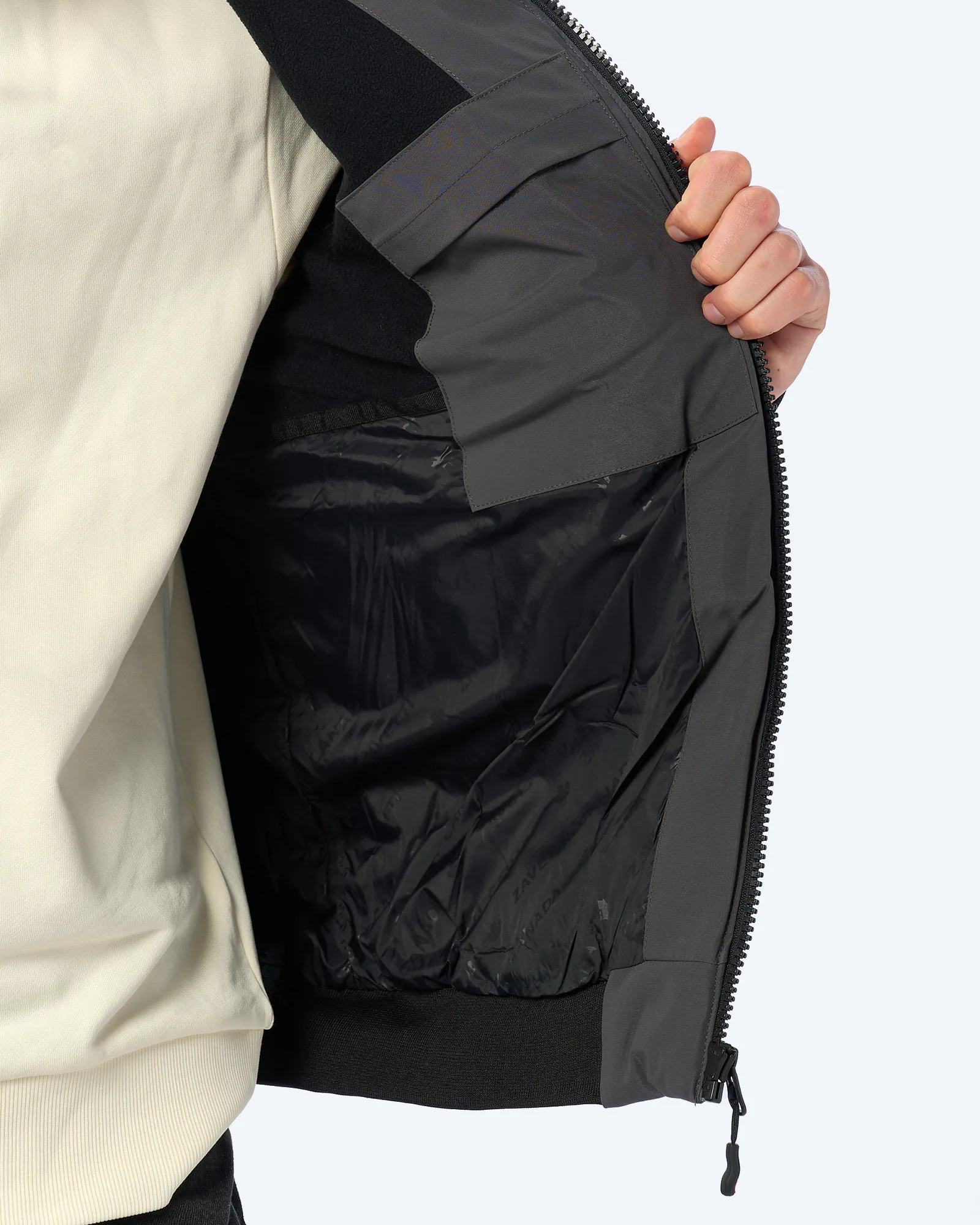 Zavetti Canada Navax Hooded Bomber Jacket Asphalt