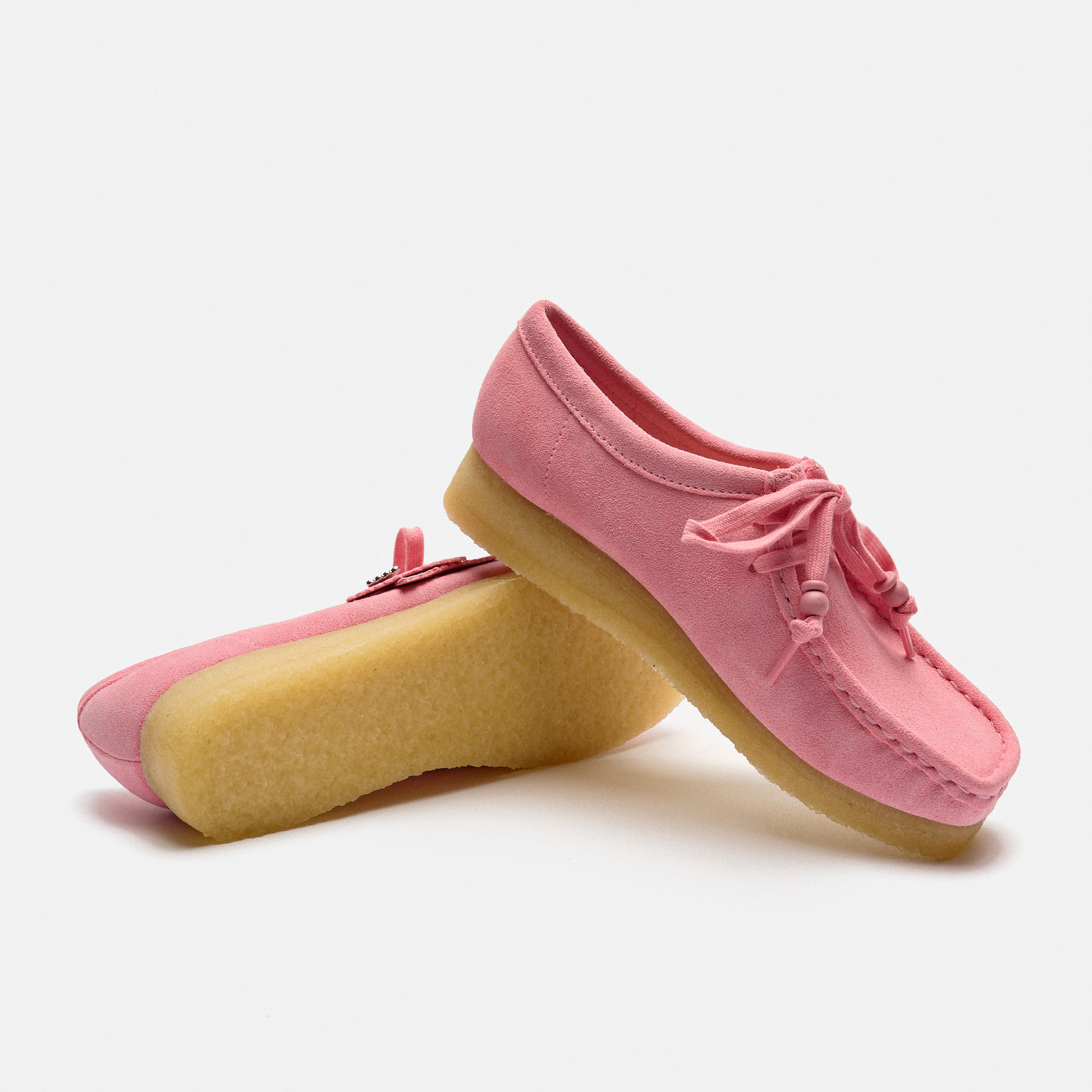 Clarks Women's Wallabee Suede Shoes Candy Pink