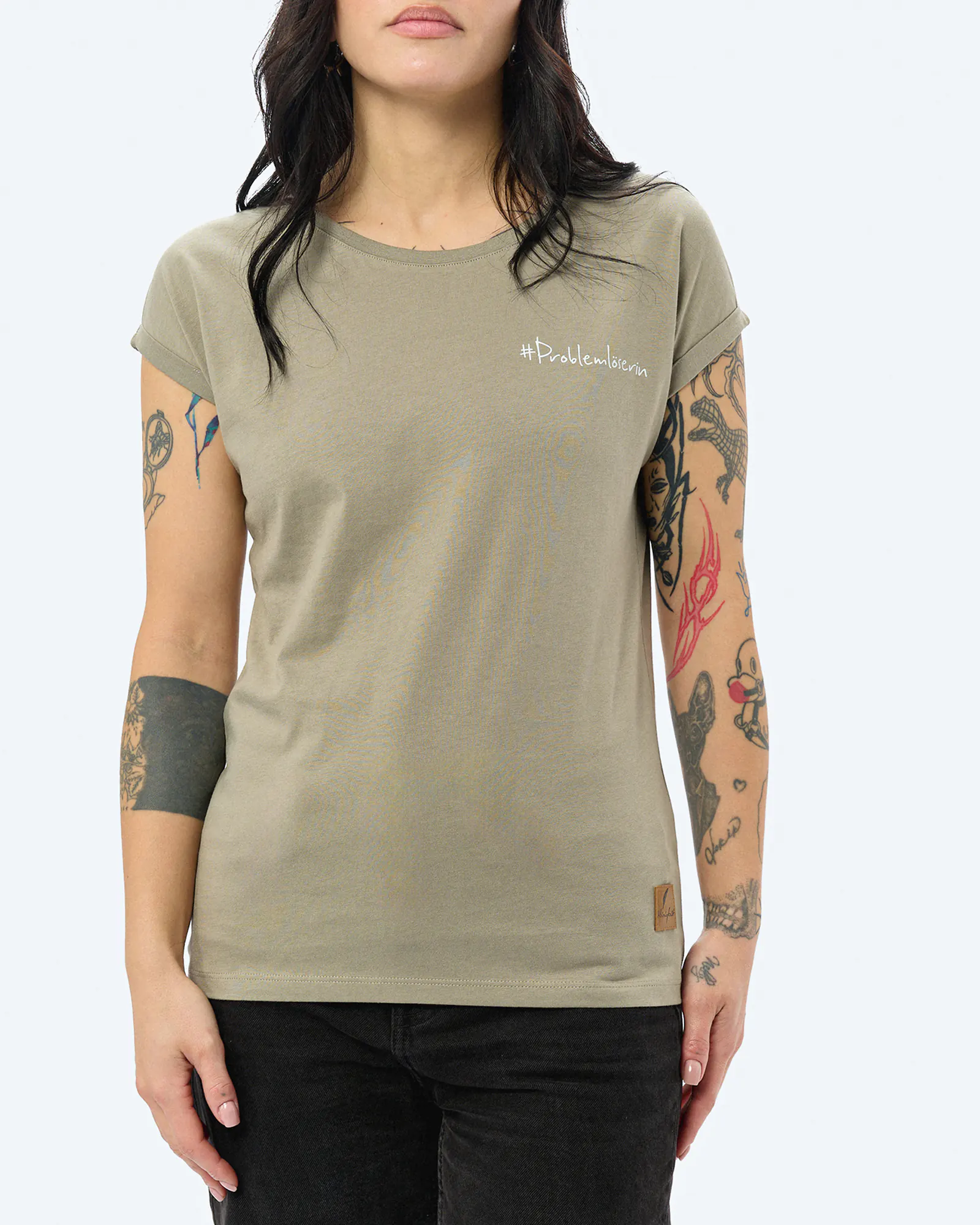 Kleinigkeit Görls Normalfit T-Shirt Problemlöserin Olive Kleinigkeit Görls Normalfit T-Shirt Problemlöserin Olive