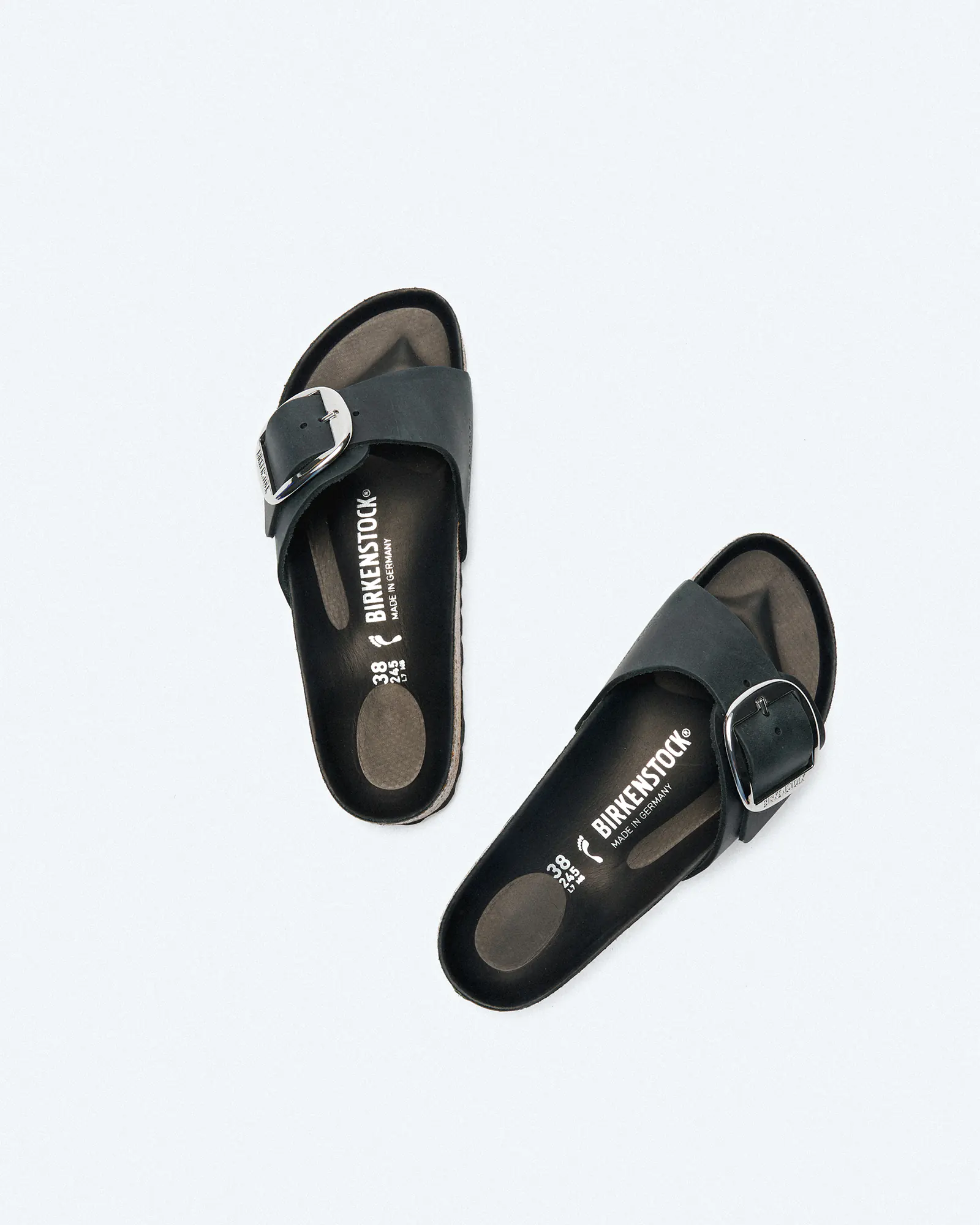 Birkenstock Madrid Big Buckle Natural Oiled Leather (Narrow Fit) Sandals Black Birkenstock Madrid Big Buckle Natural Oiled Leather (Narrow Fit) Sandals Black