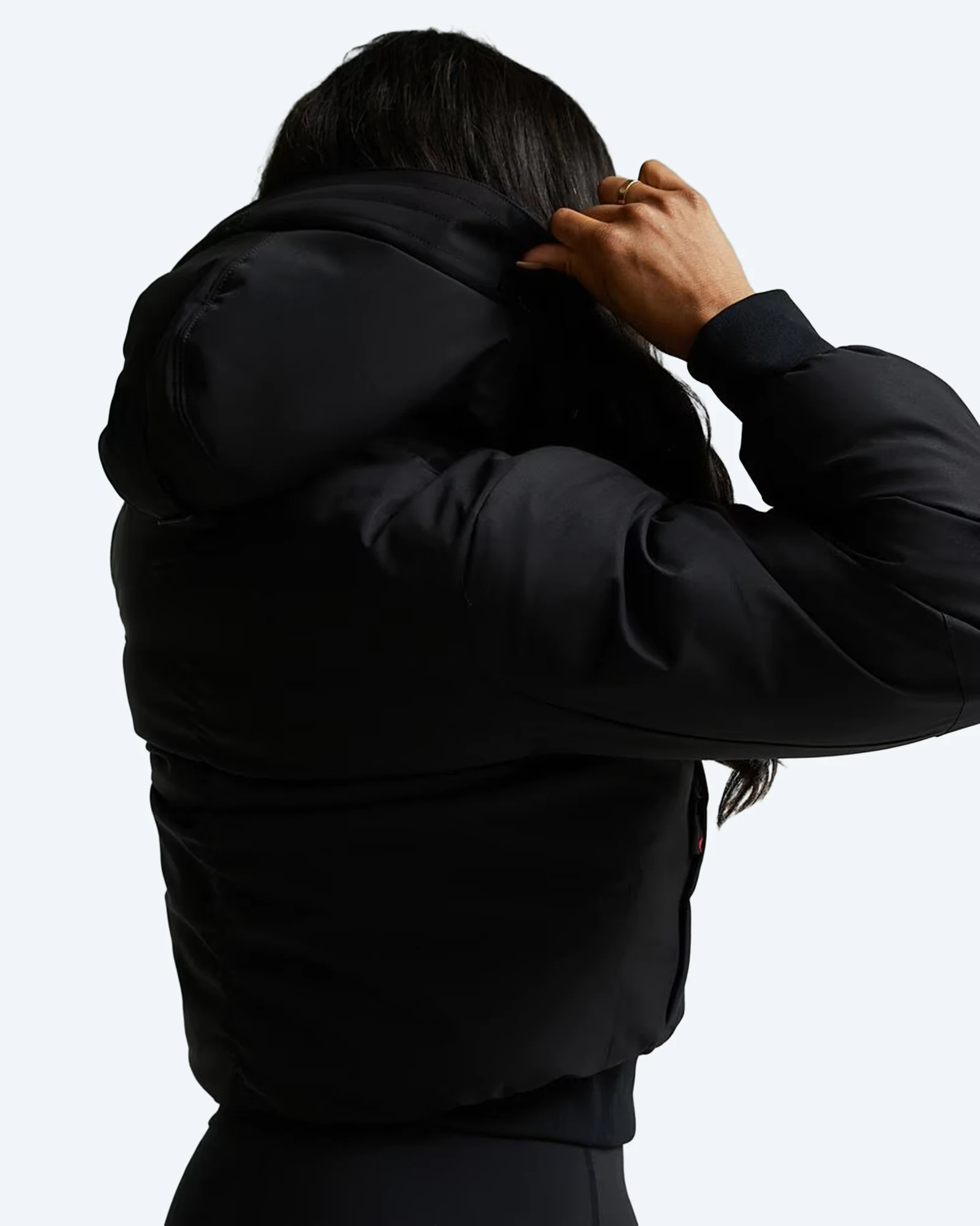Zavetti Canada Olivia Hooded Bomber Jacket Black