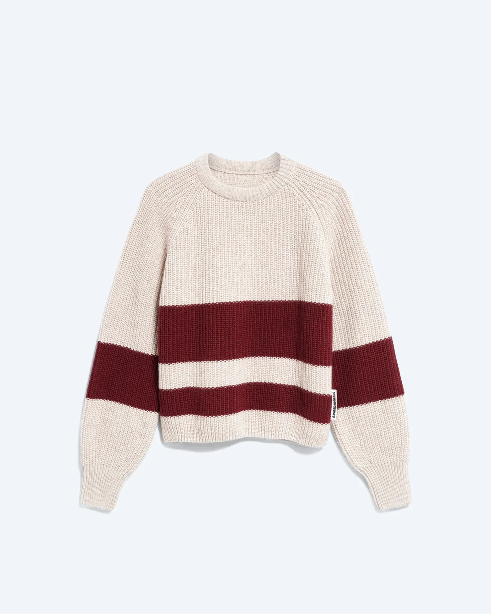 Rib Striped Knit Sweatshirt Honey Melange/Velvet Red