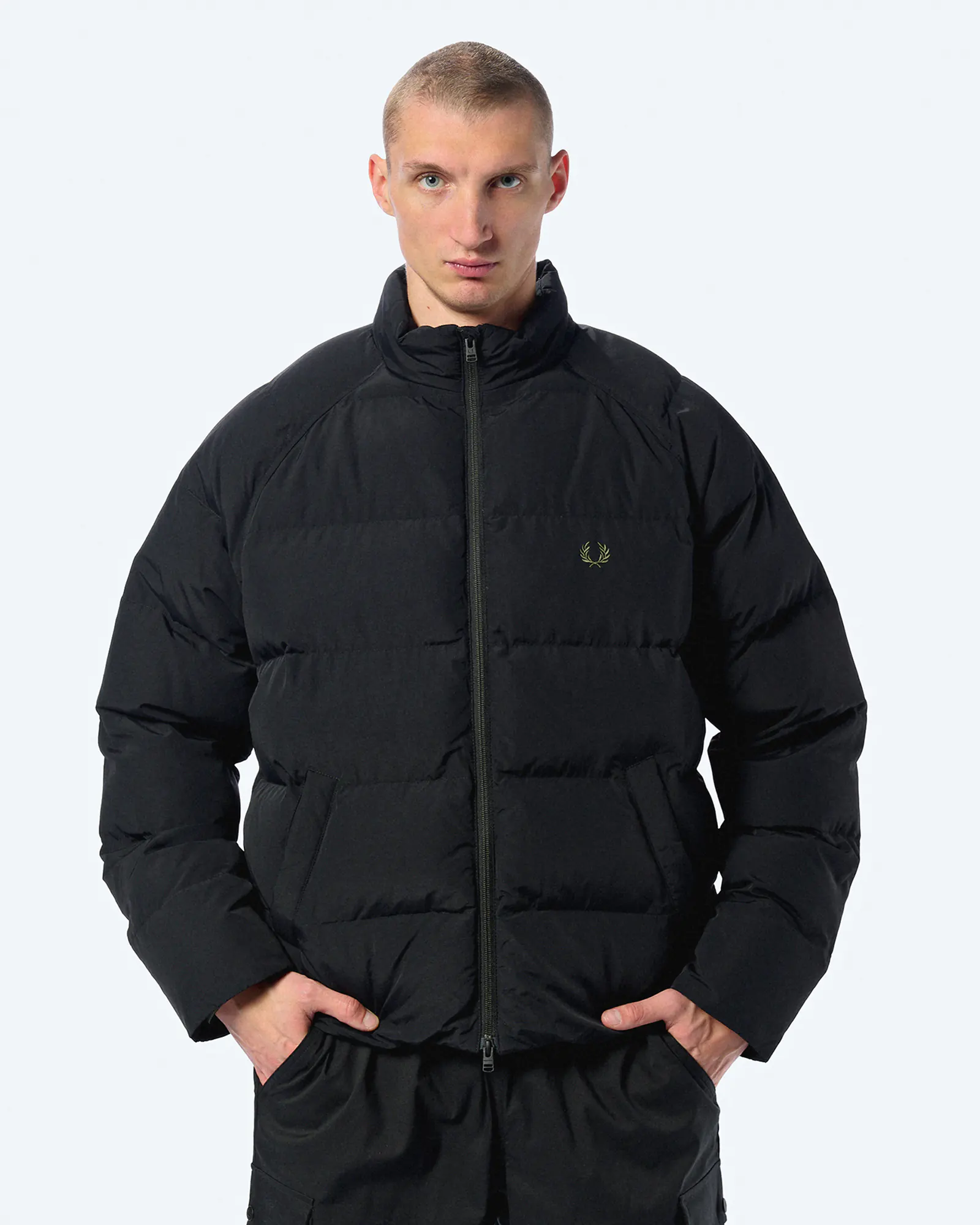 Fred Perry Raglan Sleeve Padded Jacket Black
