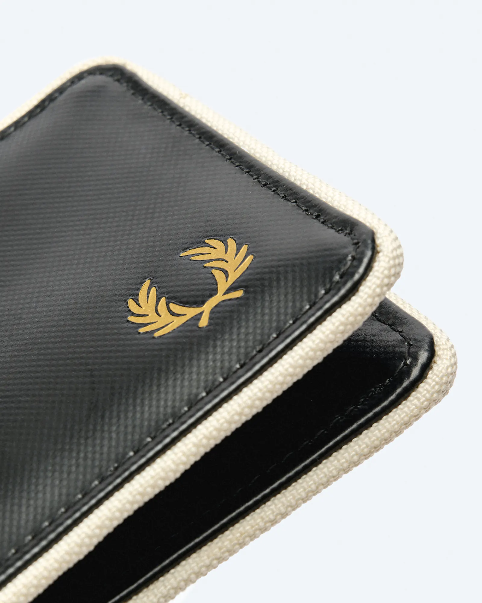 Fred Perry Coated Polyester Billfold Wallet Black/Ecru