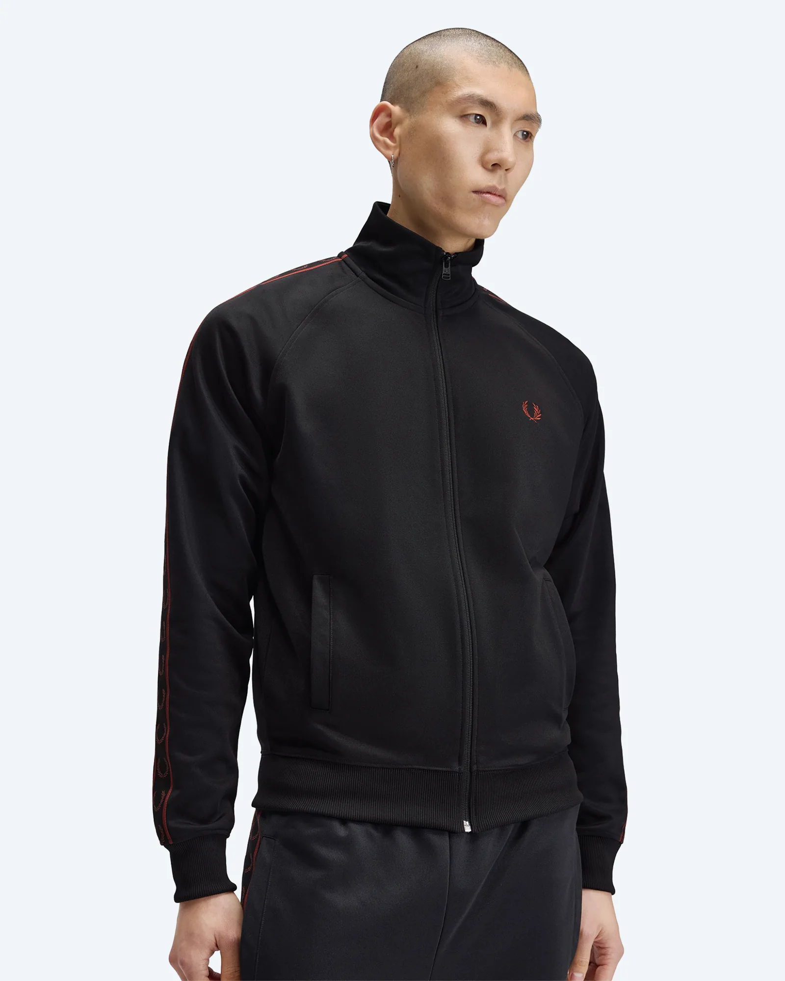Contrast Tape Track Jacket Black