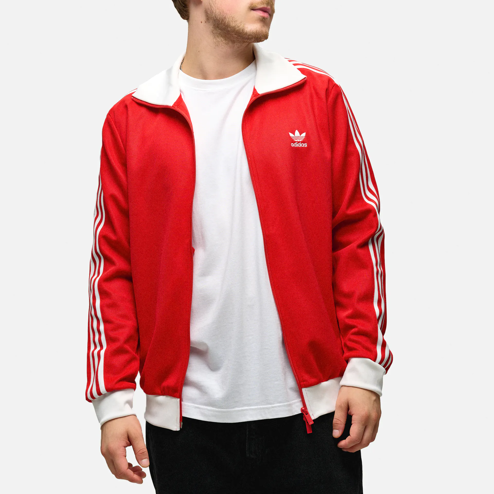 Adidas beckenbauer jacke rot shop