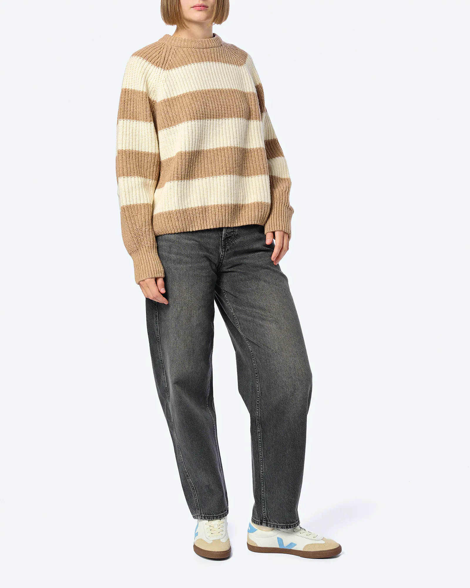 ARMEDANGELS KAAGI STRIPES Knit Sweatshirt Camel Melange ARMEDANGELS KAAGI STRIPES Knit Sweatshirt Camel Melange