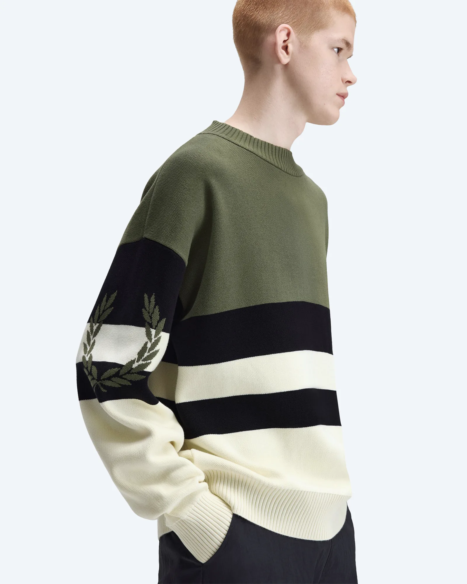 Tipped Graphic Jumper Laurel Wreath Green