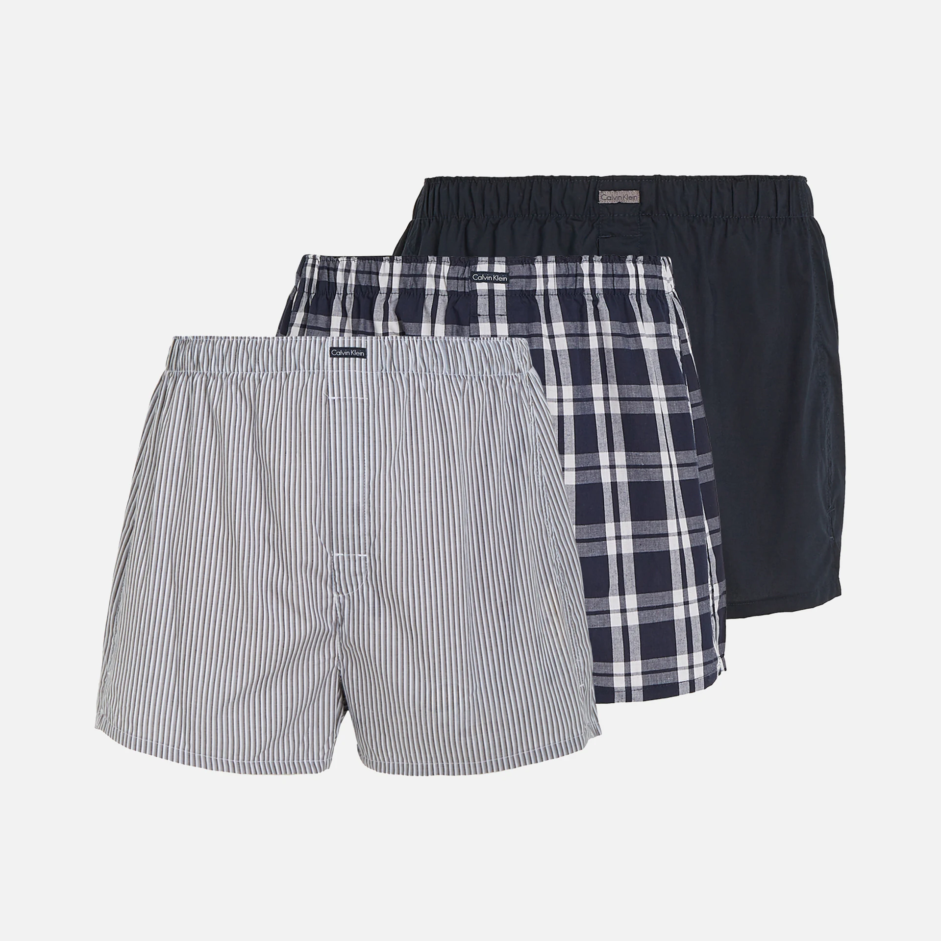 Calvin Klein 3Pack Boxer Woven Tide/Morgan Plaid/Montague Stripe