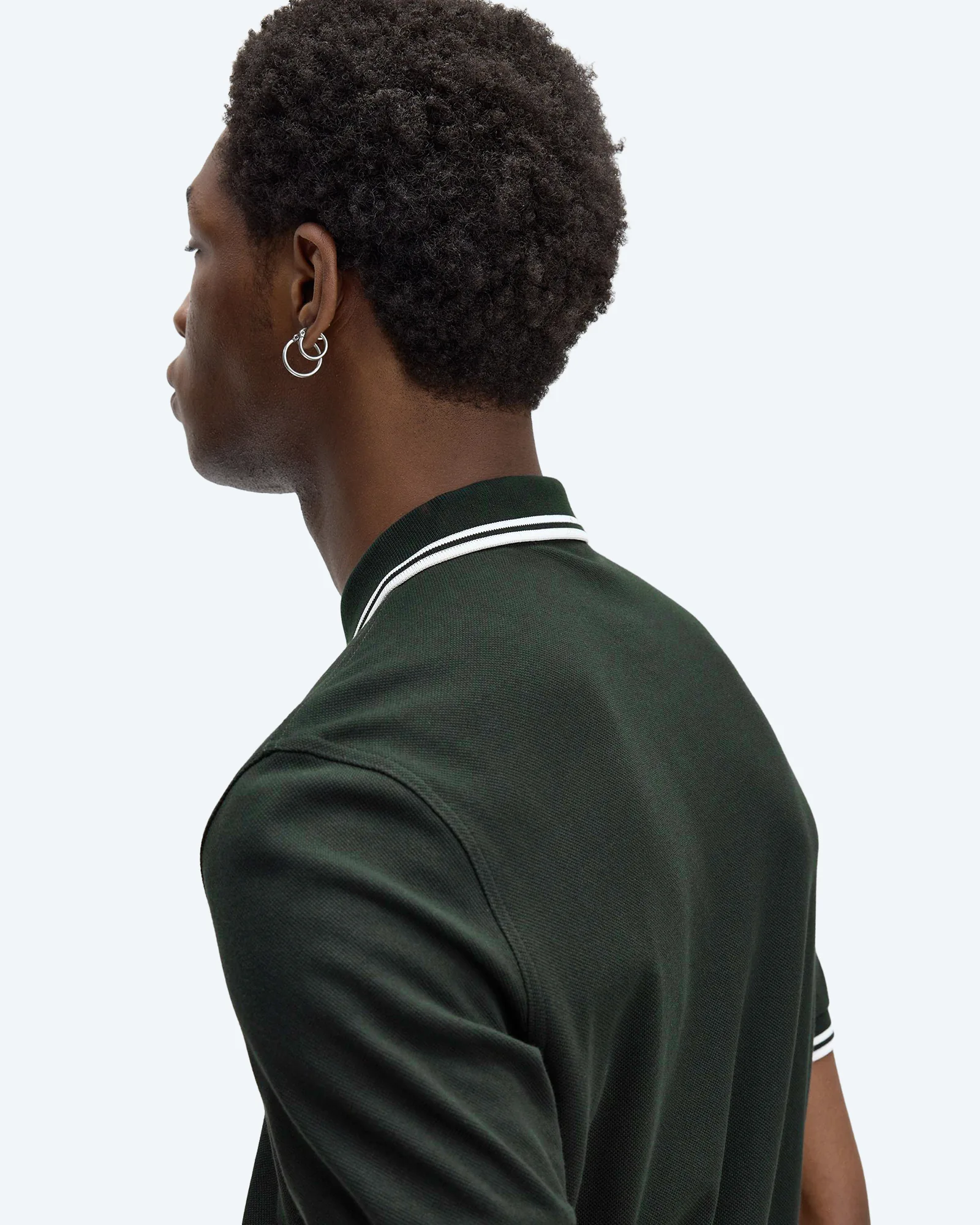 Fred Perry Twin Tipped Polo Shirt Night Green/Snow White