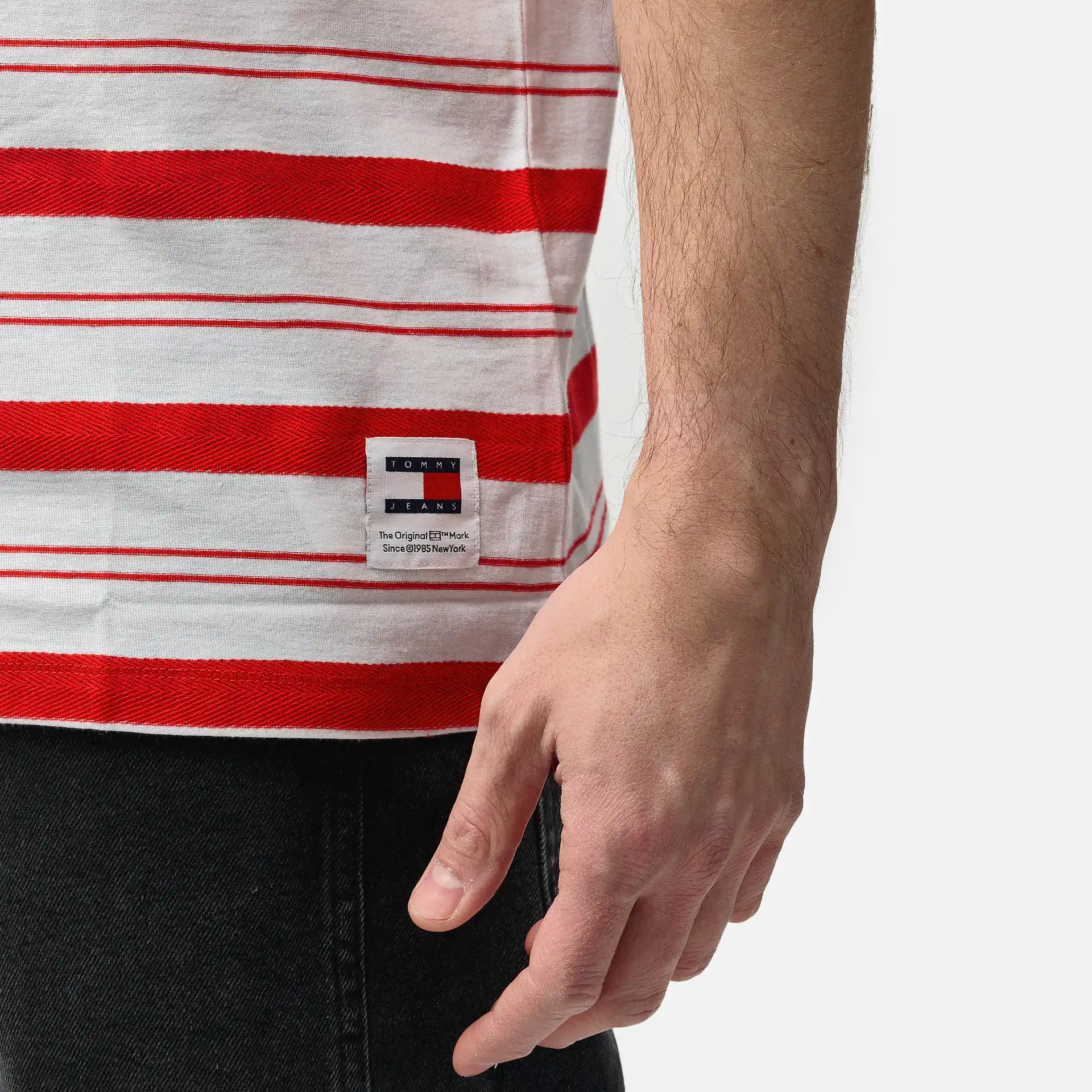 Tommy Jeans Regular Stripe T-Shirt Deep Crimson