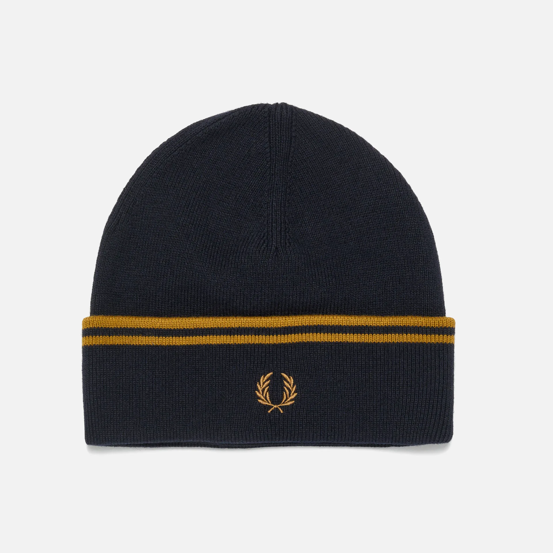 Fred Perry Twin Tipped Merino Wool Beanie Navy/Dark Caramel
