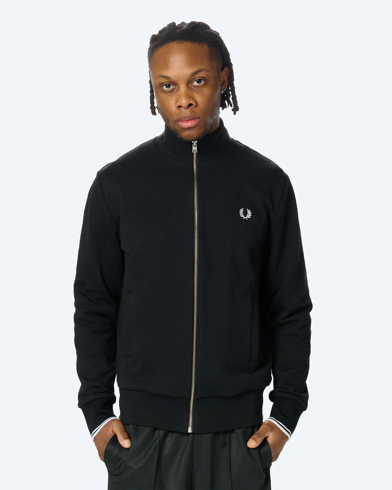 Fred Perry Zip Through Sweatshirt Black