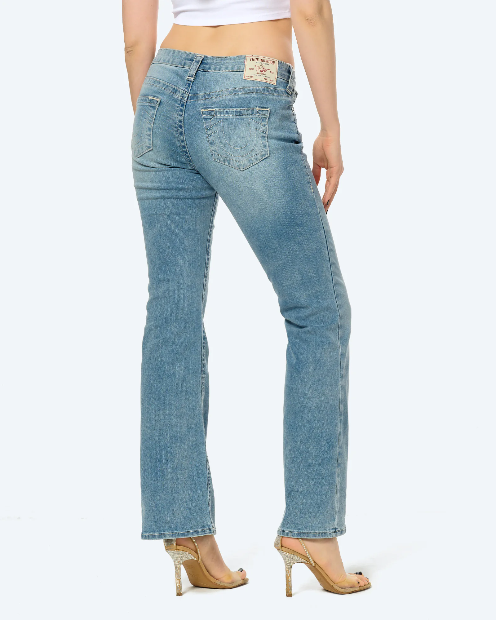 True Religion BECCA Mid Rise Boot Cut Jeans Peak Spot