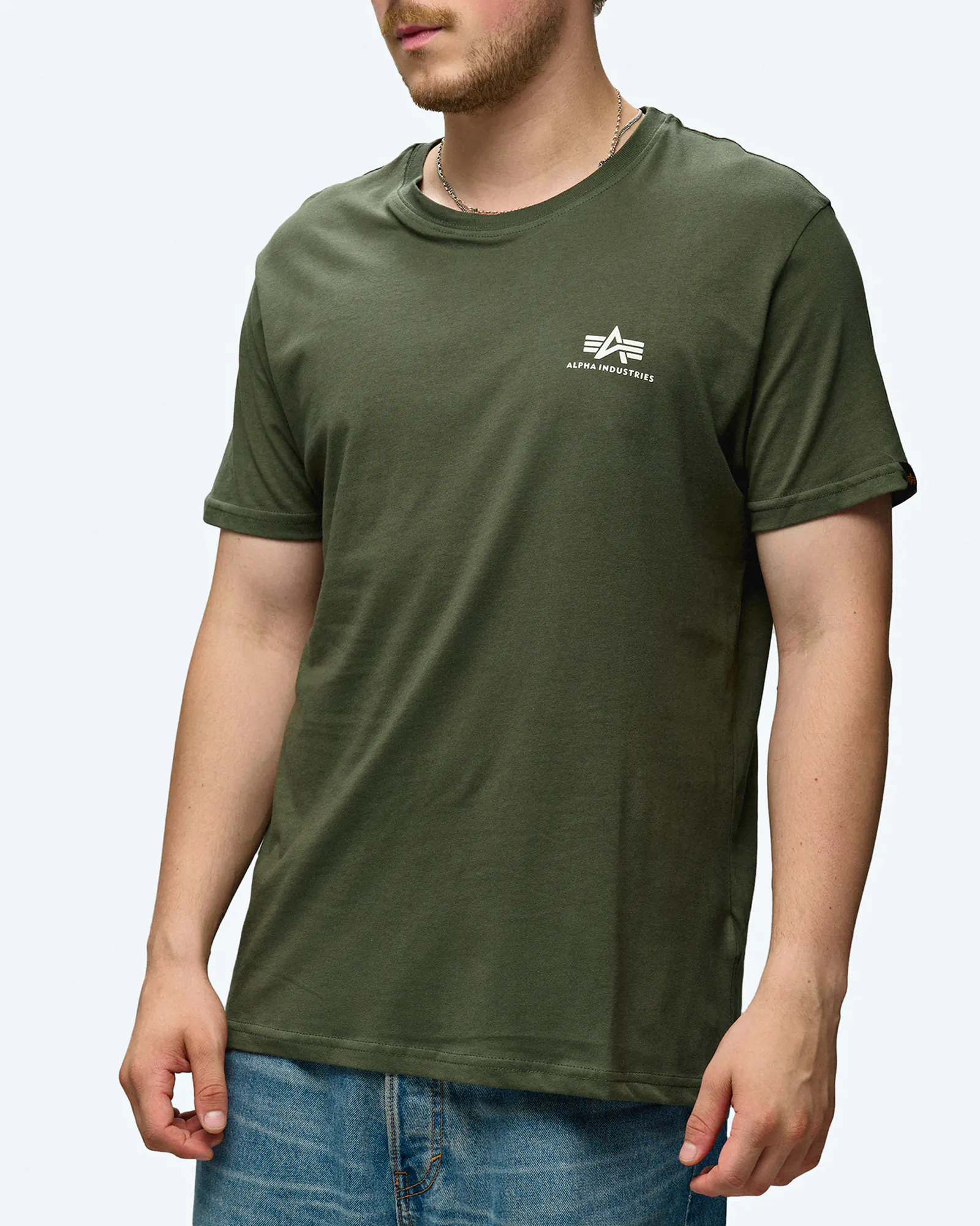 Alpha Industries Basic T-Shirt Small Logo Dark Olive Alpha Industries Basic T-Shirt Small Logo Dark Olive