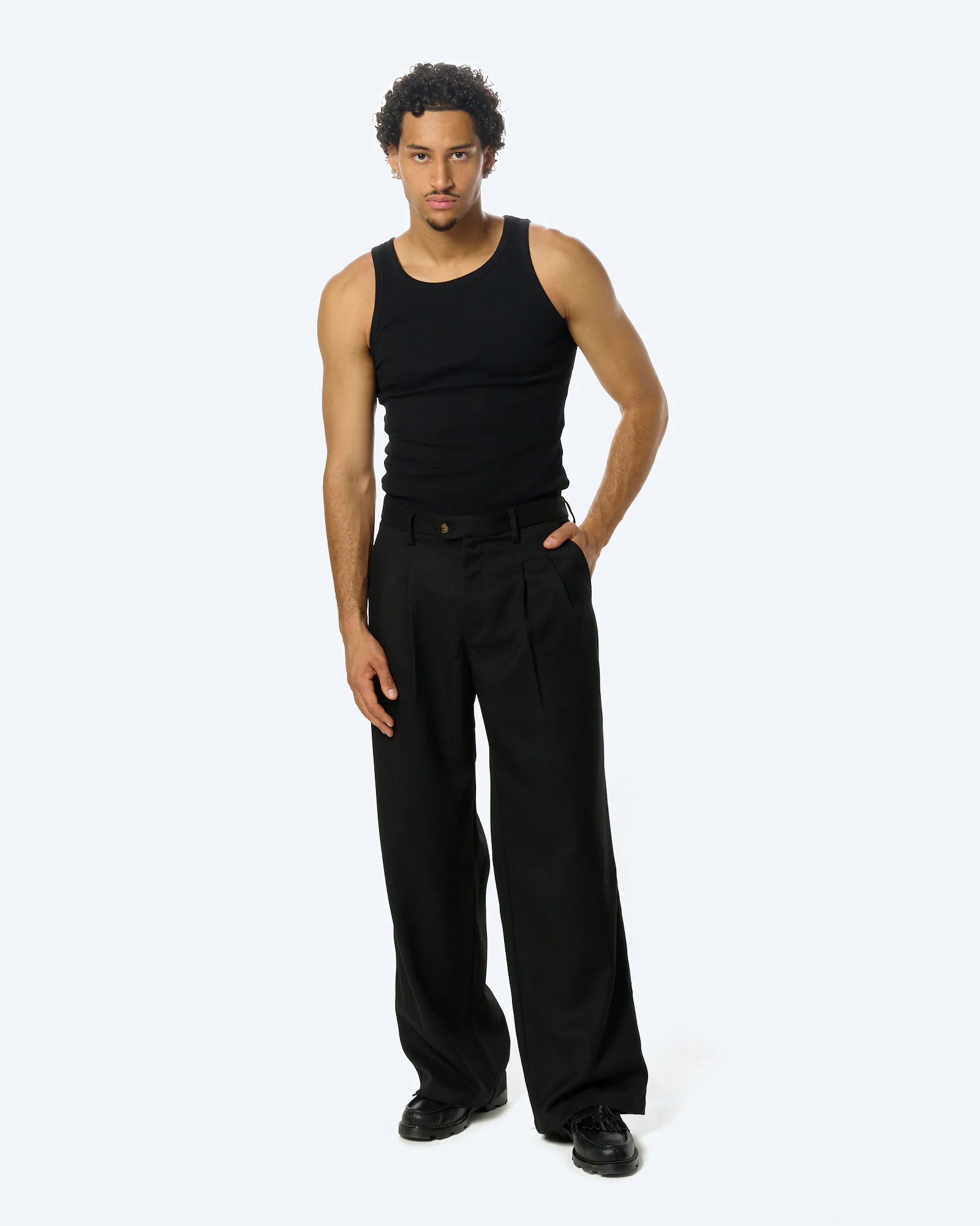 Heritage Pleated Pants Black
