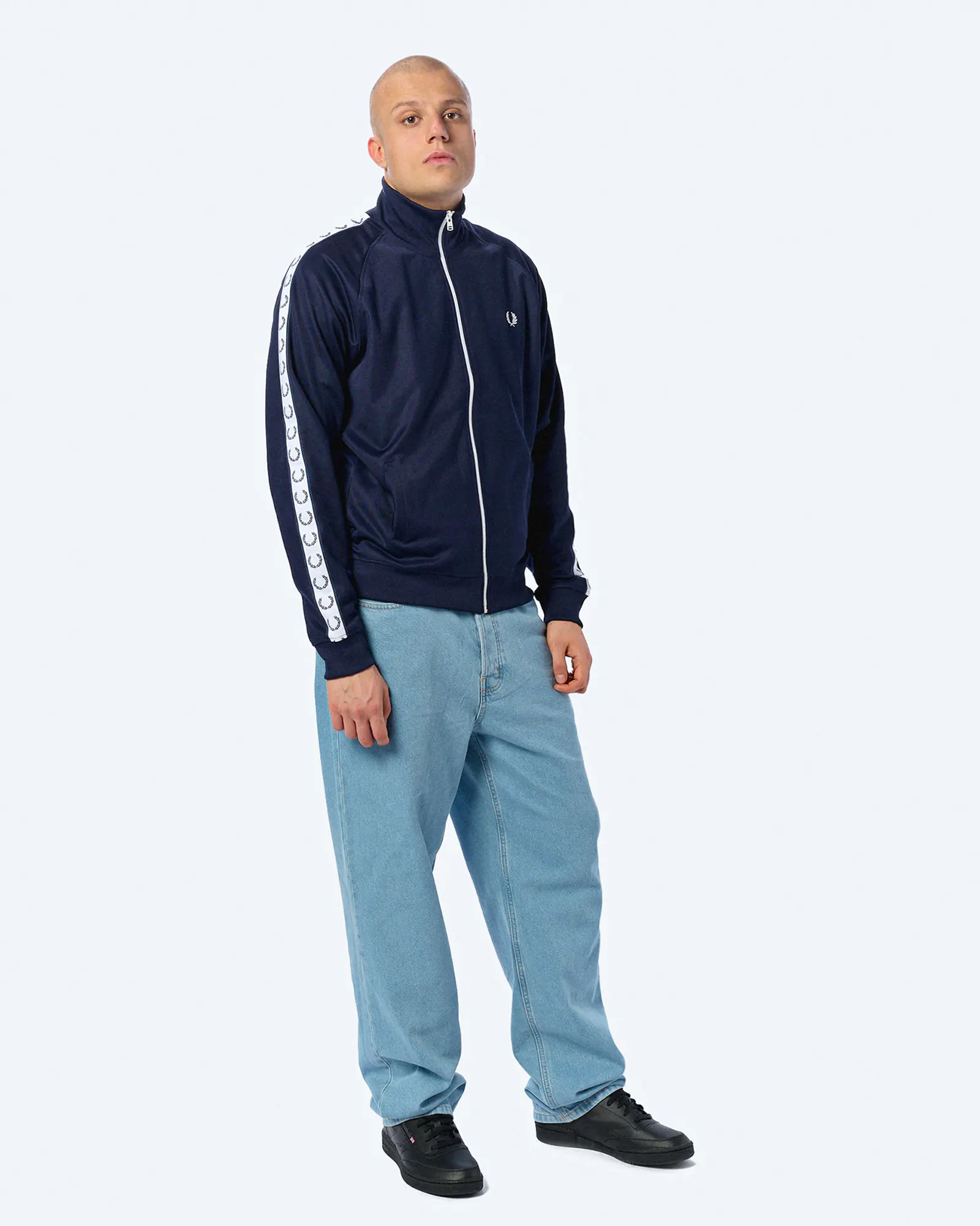 Fred Perry Taped Track Jacket Carbon Blue