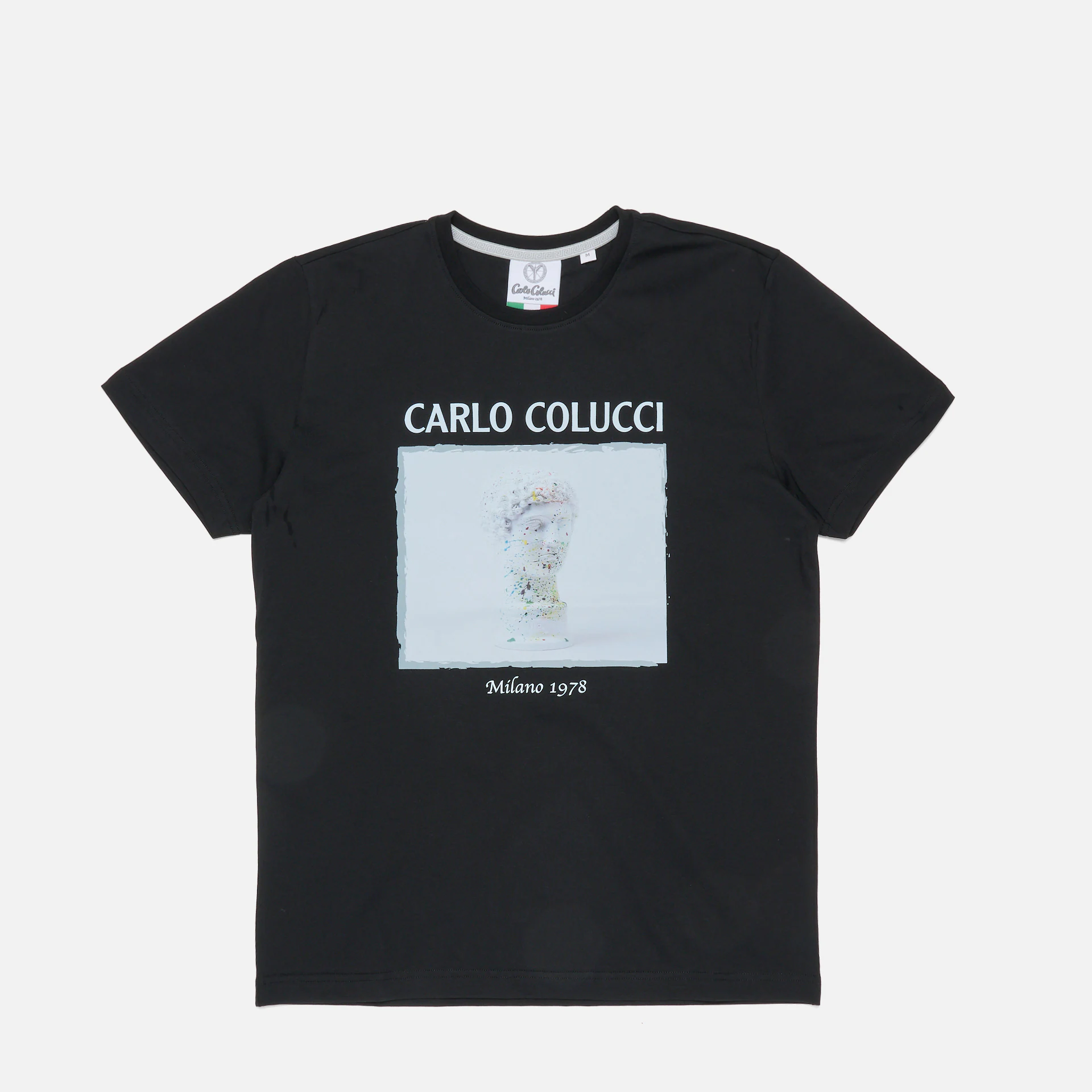 Carlo Colucci Black & White Drop T-Shirt Black