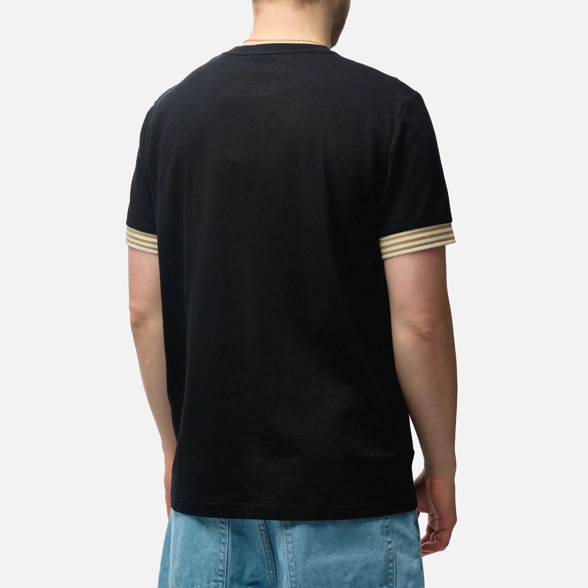 Fred Perry Striped Cuff T-Shirt Black