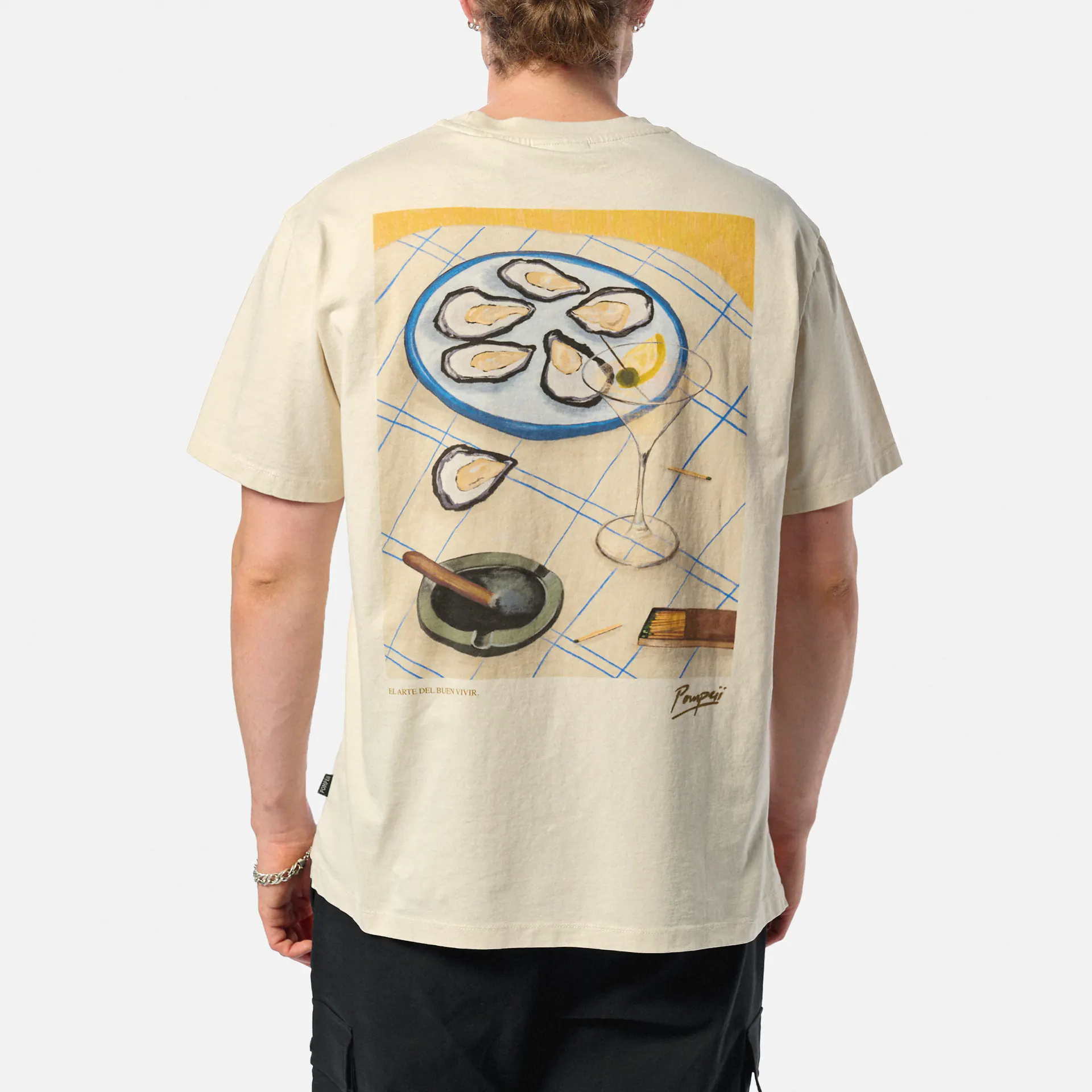 POMPEII Art Of Good Living Relaxed Fit T-Shirt Cream