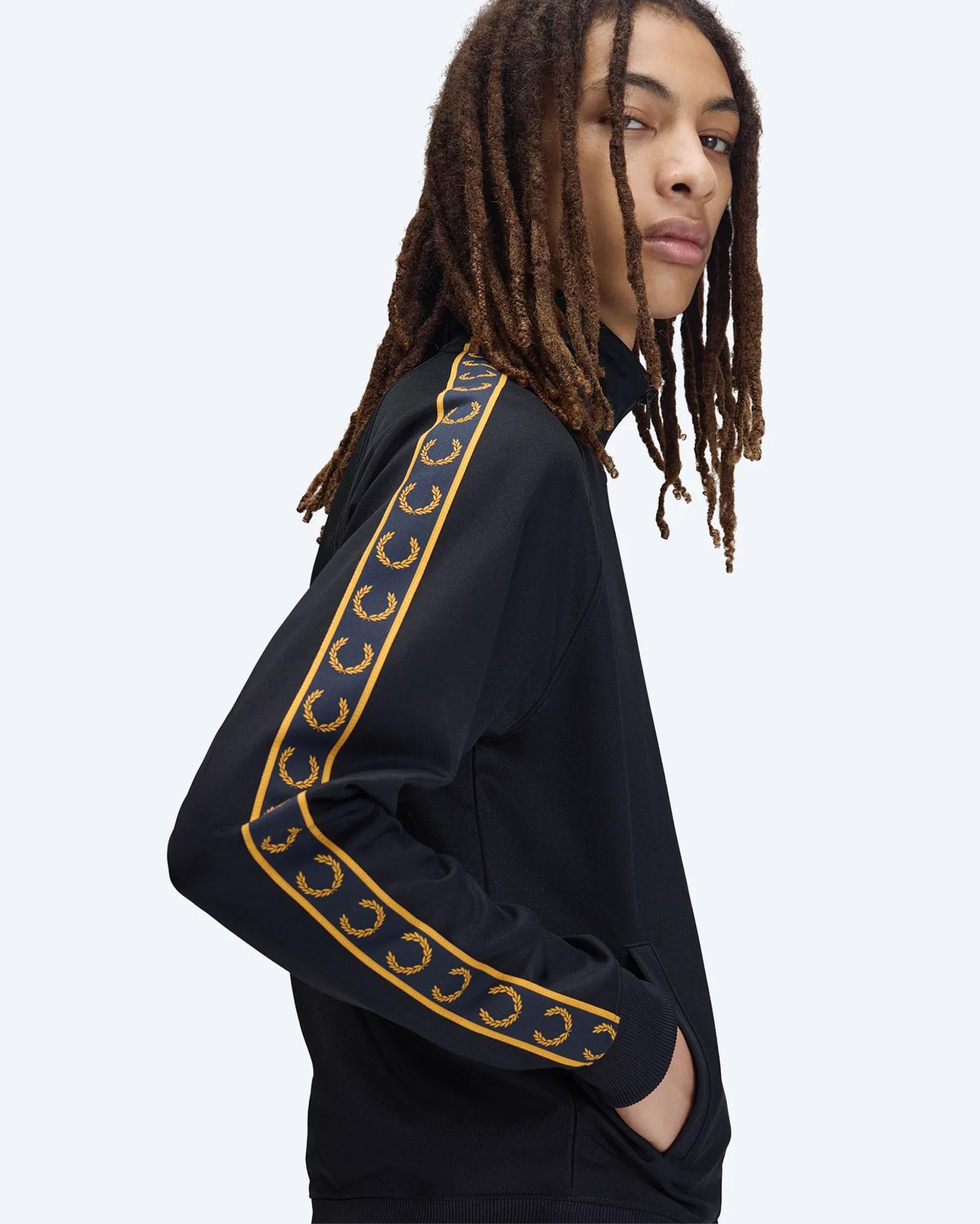 Contrast Tape Track Jacket Navy