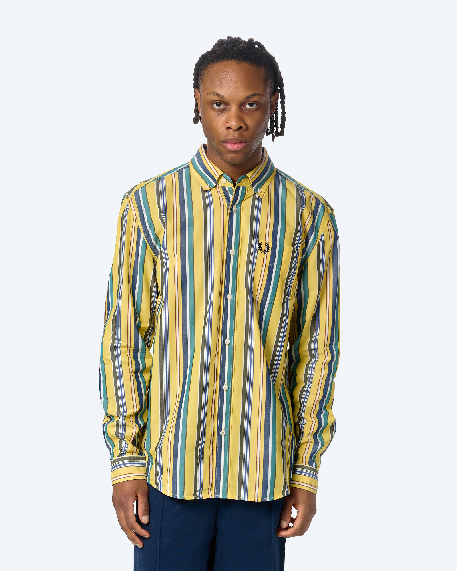 Fred Perry Relaxed Stripe Shirt Lemon Barley