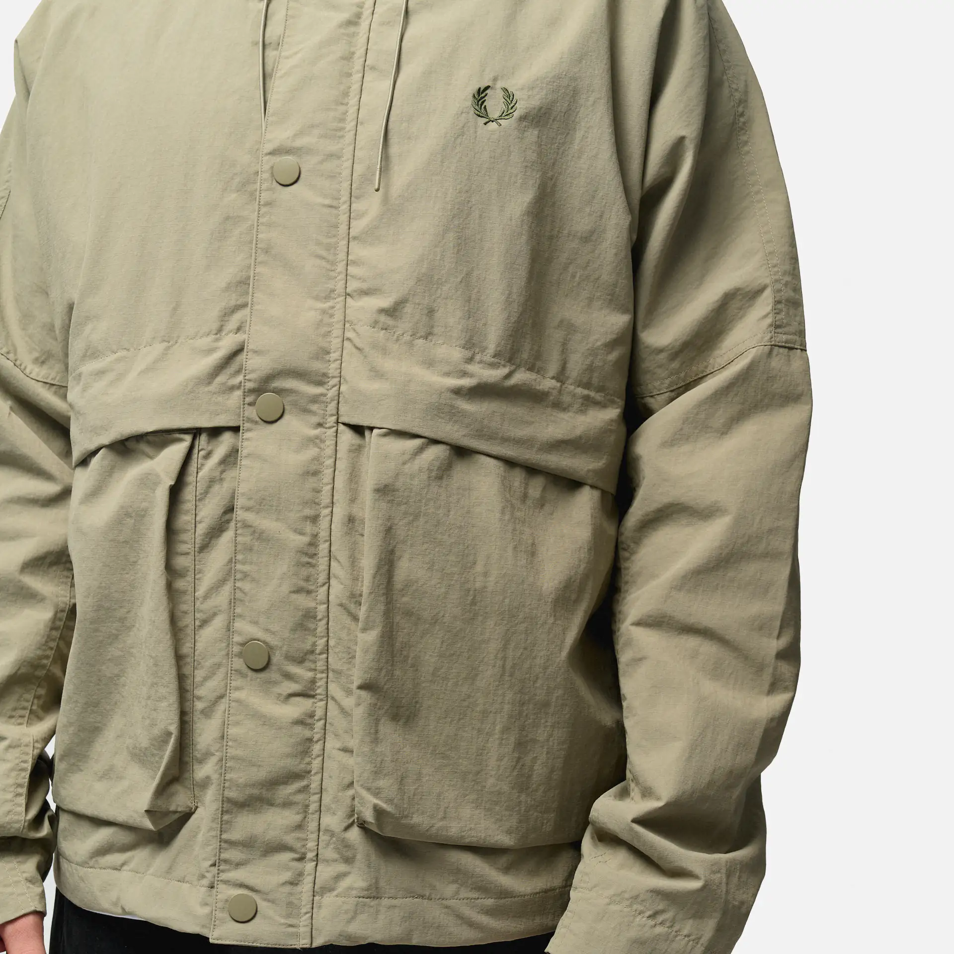 Fred Perry Cropped Parka Warm Grey