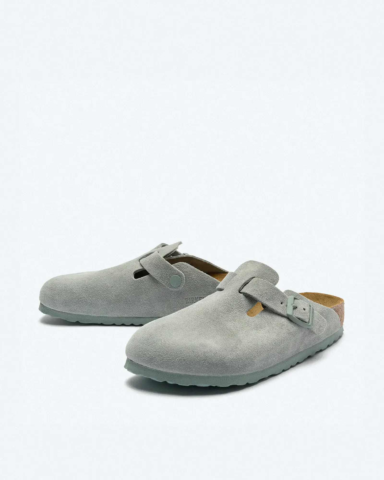 Birkenstock Boston Suede Leather (Regular Fit) Sandals Pure Sage Birkenstock Boston Suede Leather (Regular Fit) Sandals Pure Sage