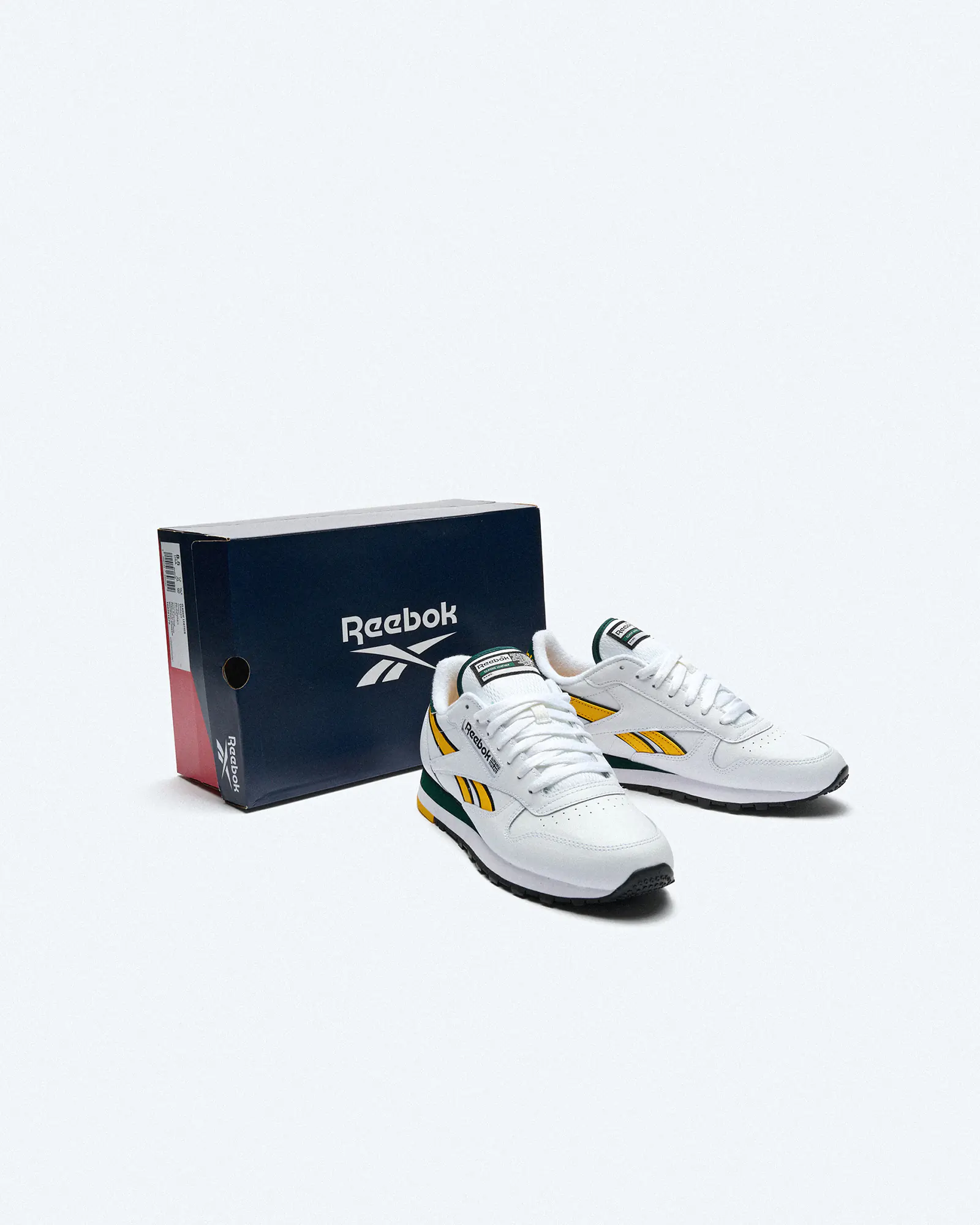Reebok Classic Leather Sneaker White/Fierce Gold/Collegiate Green Reebok Classic Leather Sneaker White/Fierce Gold/Collegiate Green