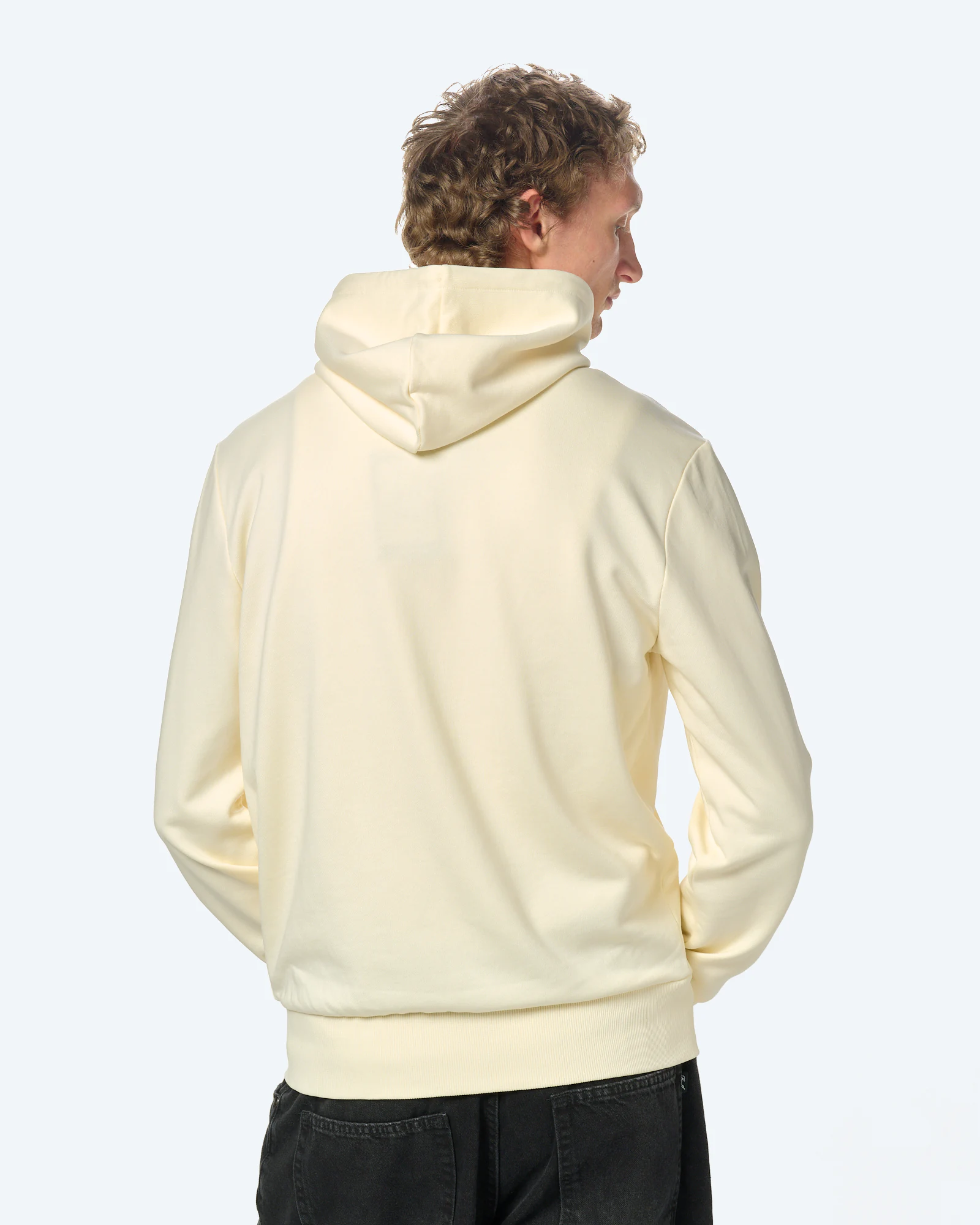 Fred Perry Hooded Zip Through Sweatshirt Ecru / Dusky Blue / French Navy