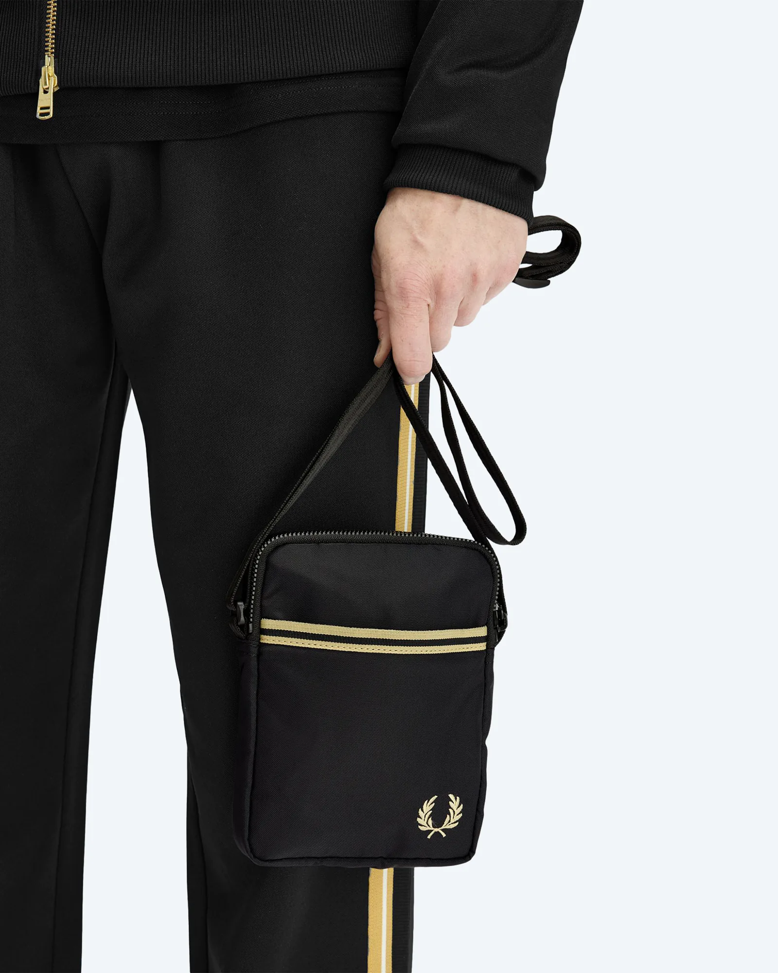 Fred Perry Tipped Tape Small Side Bag Black