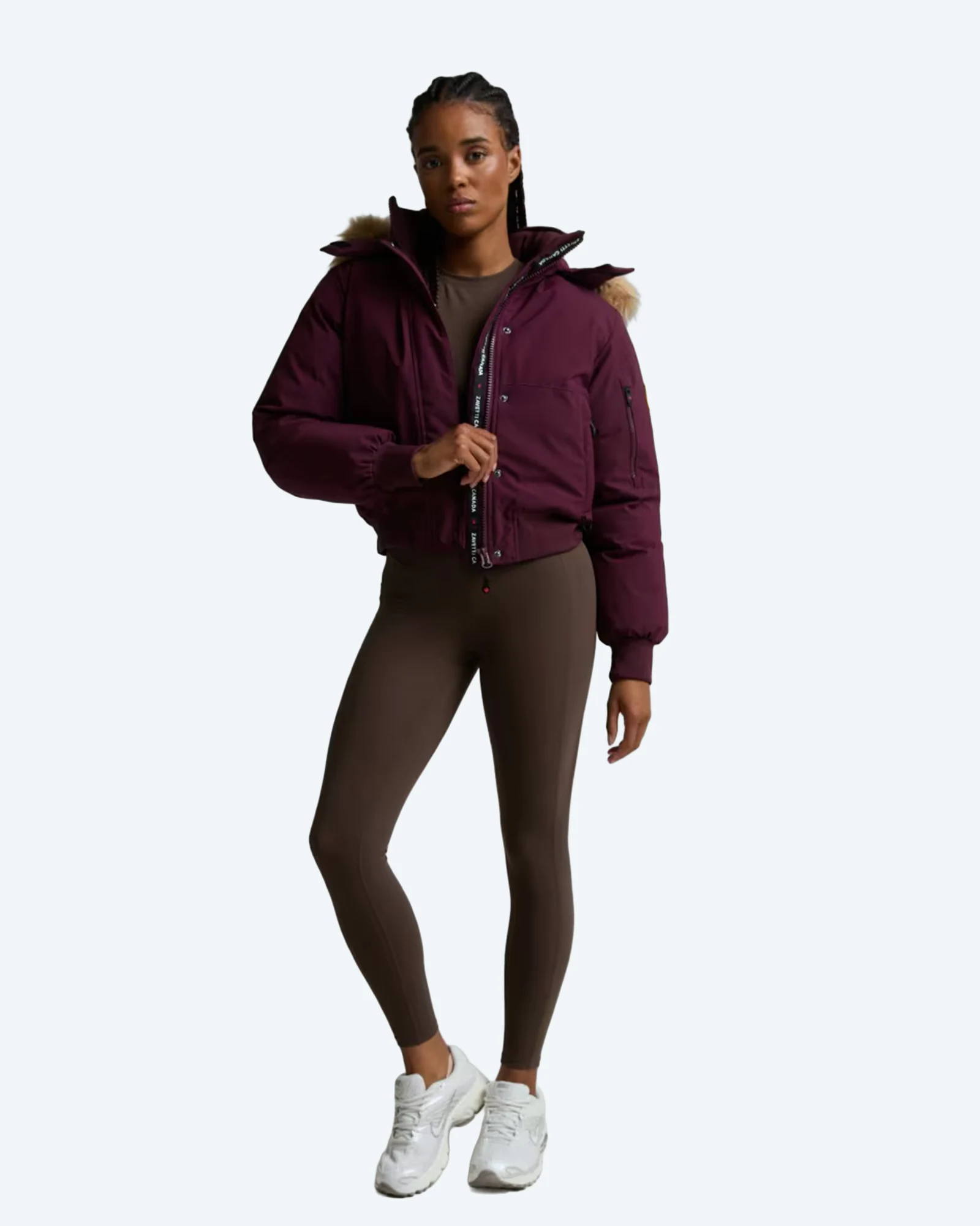 Olivia Hooded Bomber Jacket Red