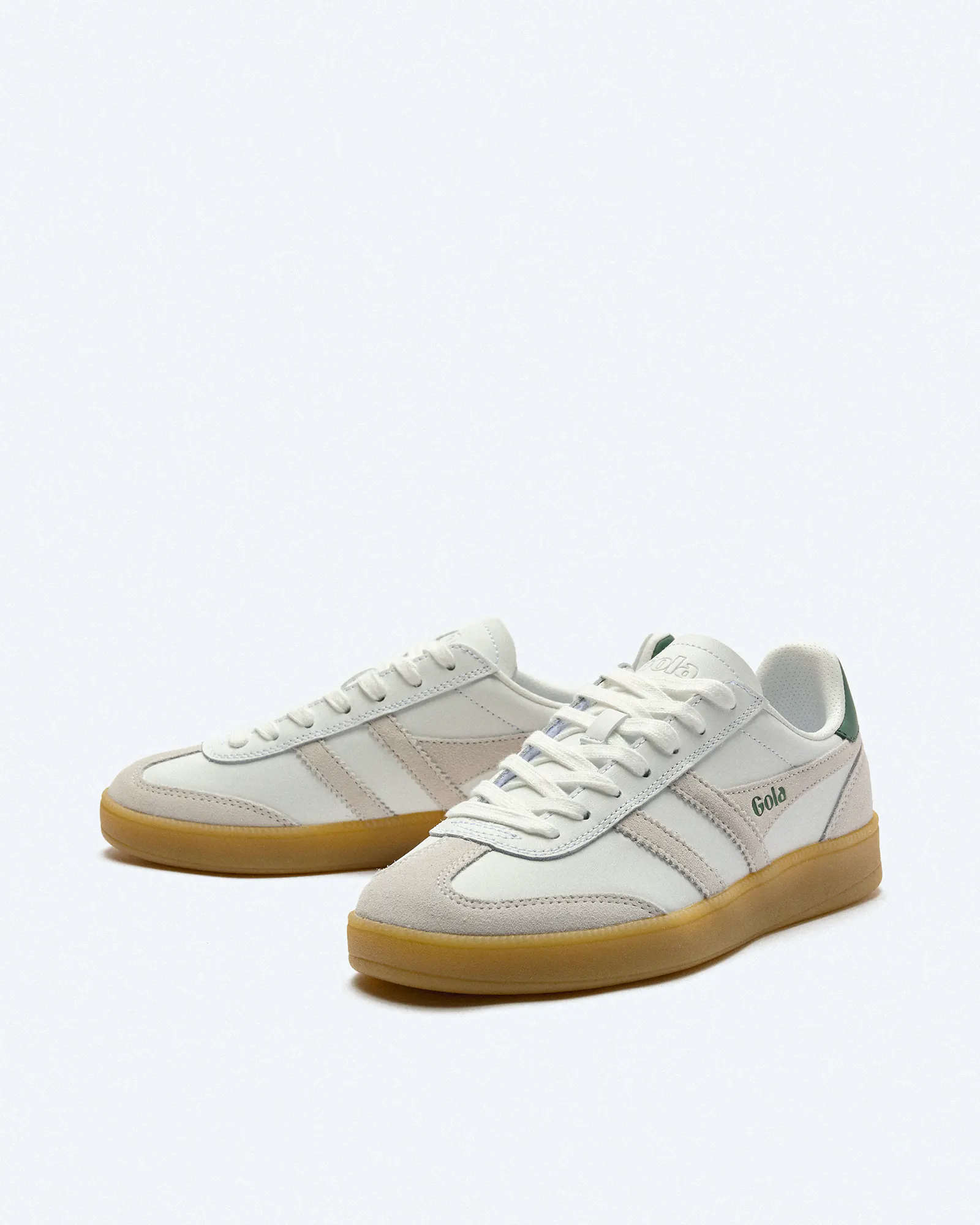 Gola Viper Leather Sneaker White/White/Evergreen/Gum Gola Viper Leather Sneaker White/White/Evergreen/Gum