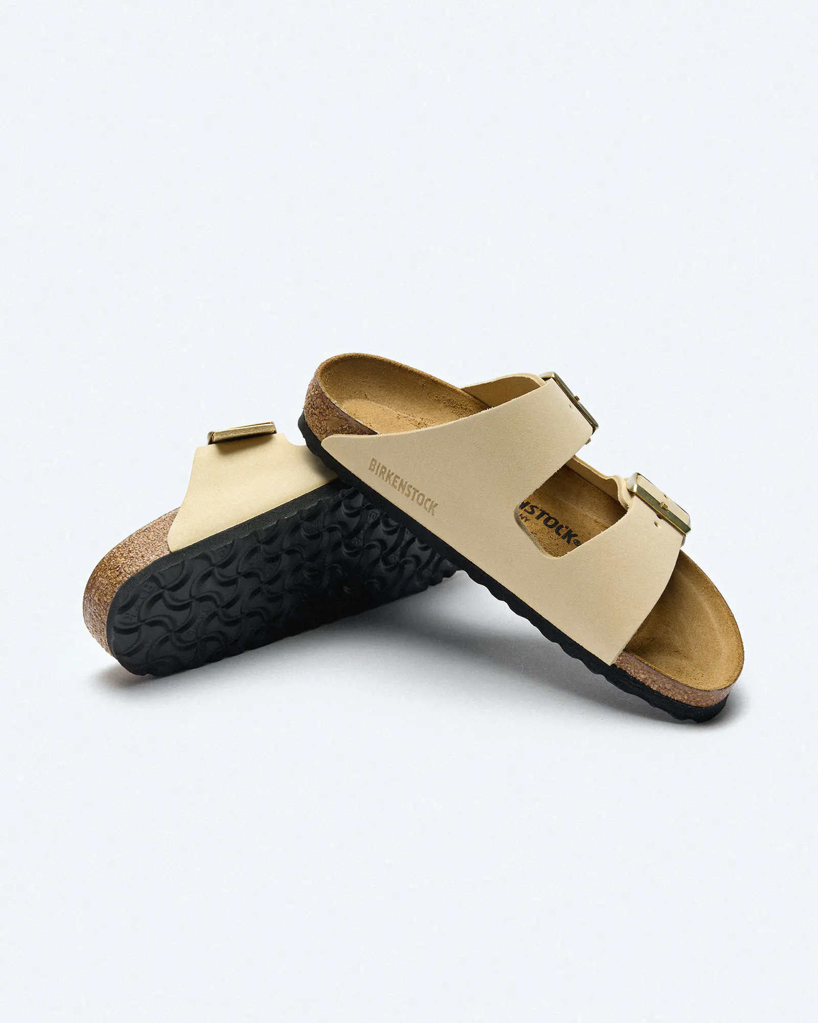 Birkenstock Arizona Nubuk Leather Sandals Narrow Ecru