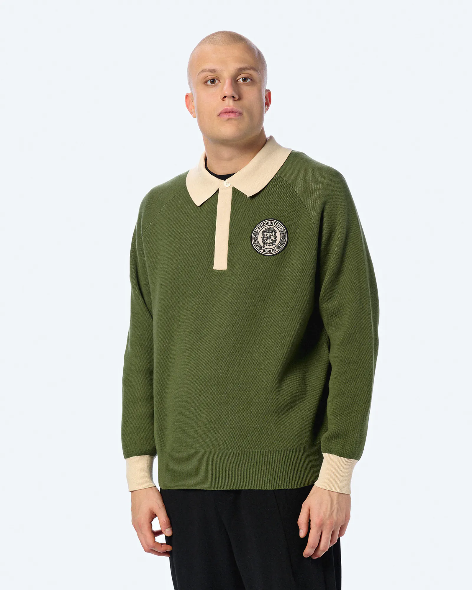 Prohibited Cup Knitted Jersey Sweatshirt Green