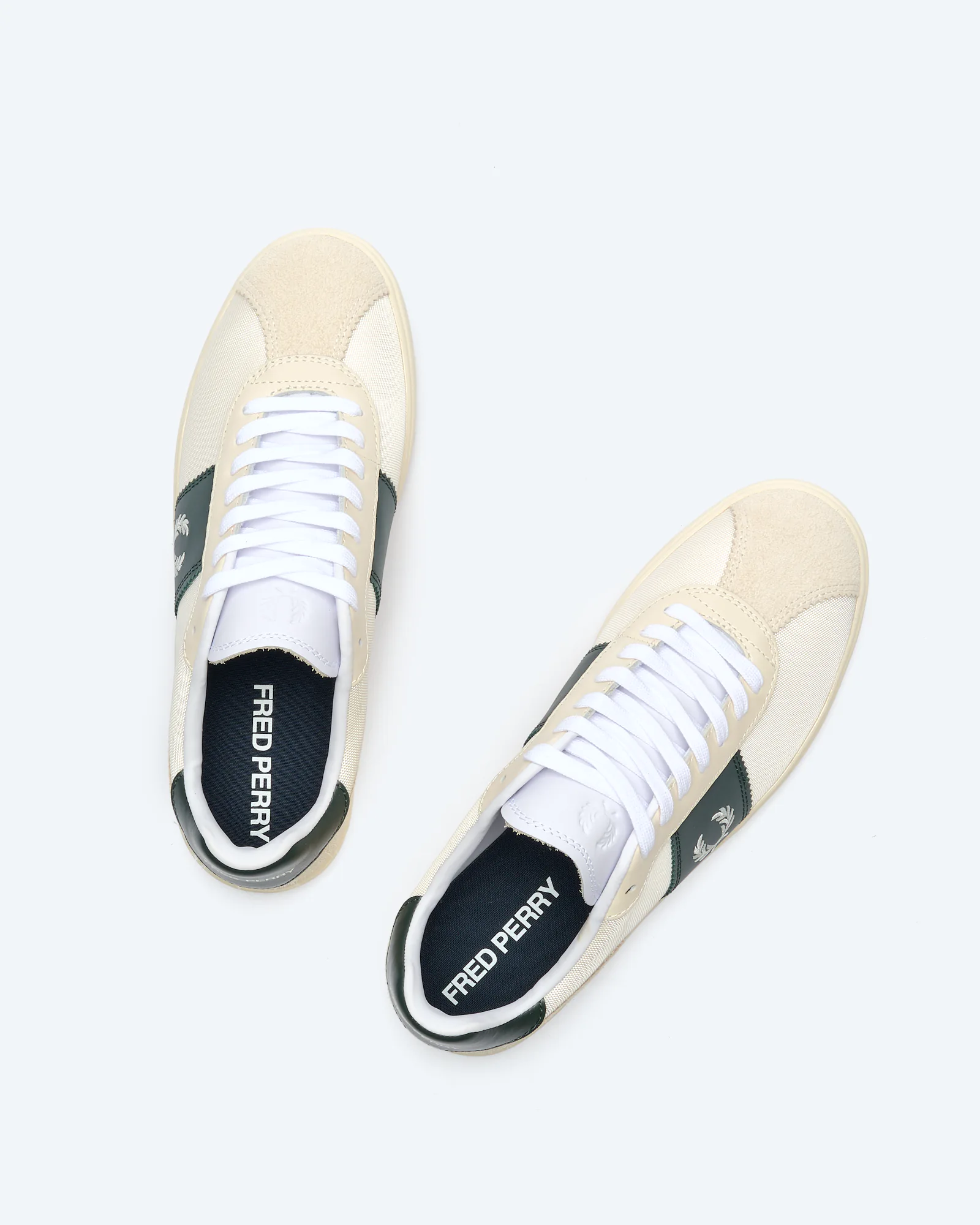 B4 Textured Poly-Suede Sneaker Ecru/Light Ecru