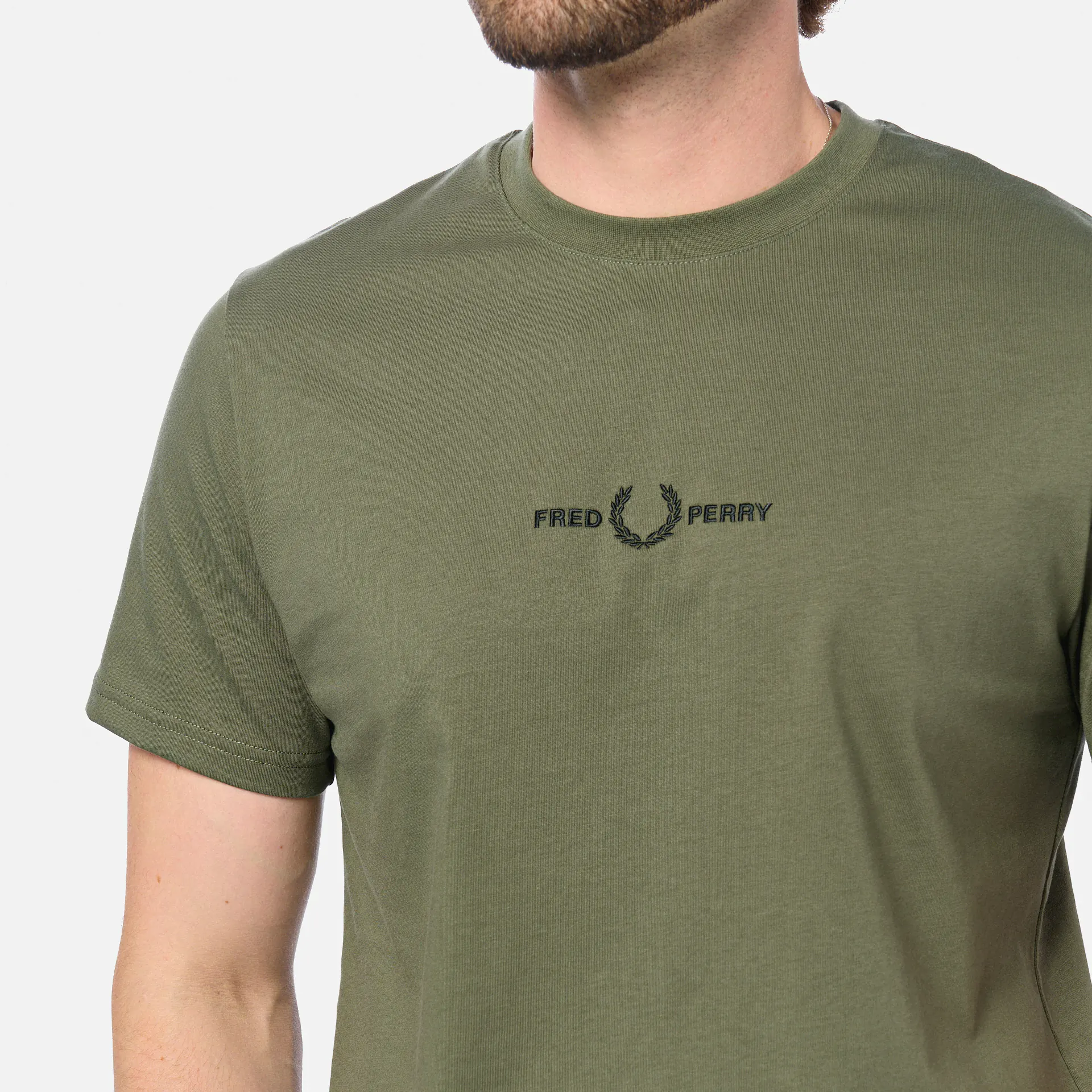 Fred Perry Embroidered T-Shirt Laurel Wreath Green