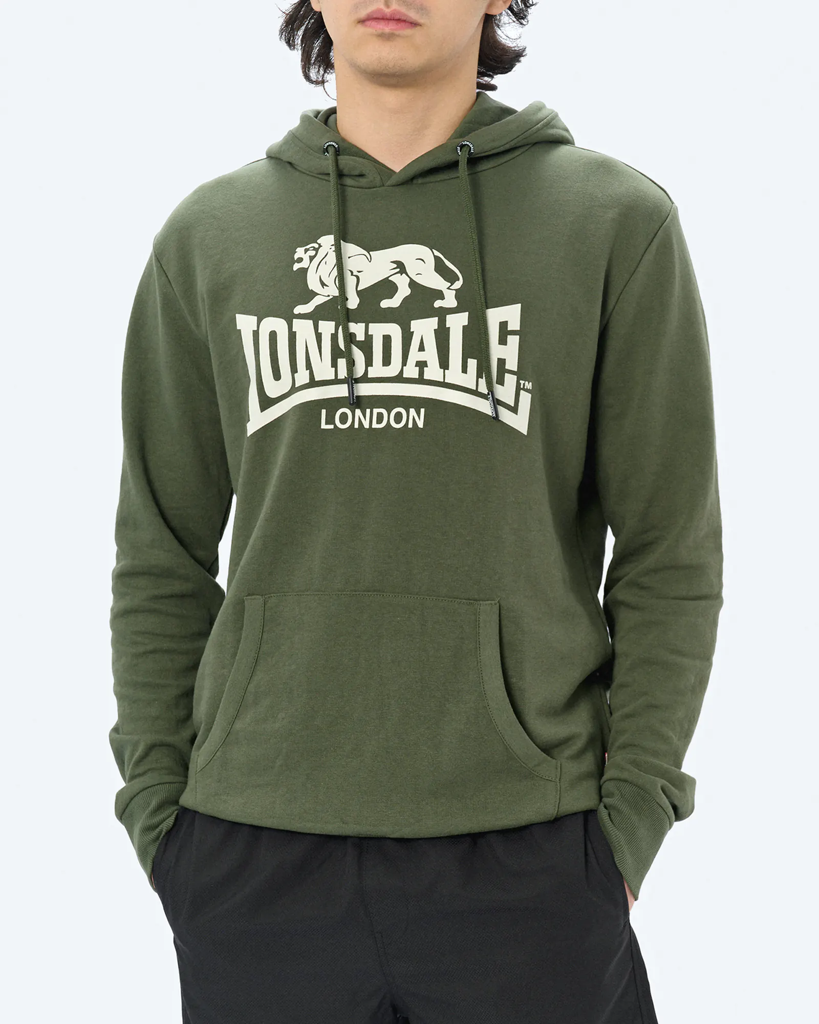 Lonsdale FREMINGTON Hoodie Green/White Lonsdale FREMINGTON Hoodie Green/White