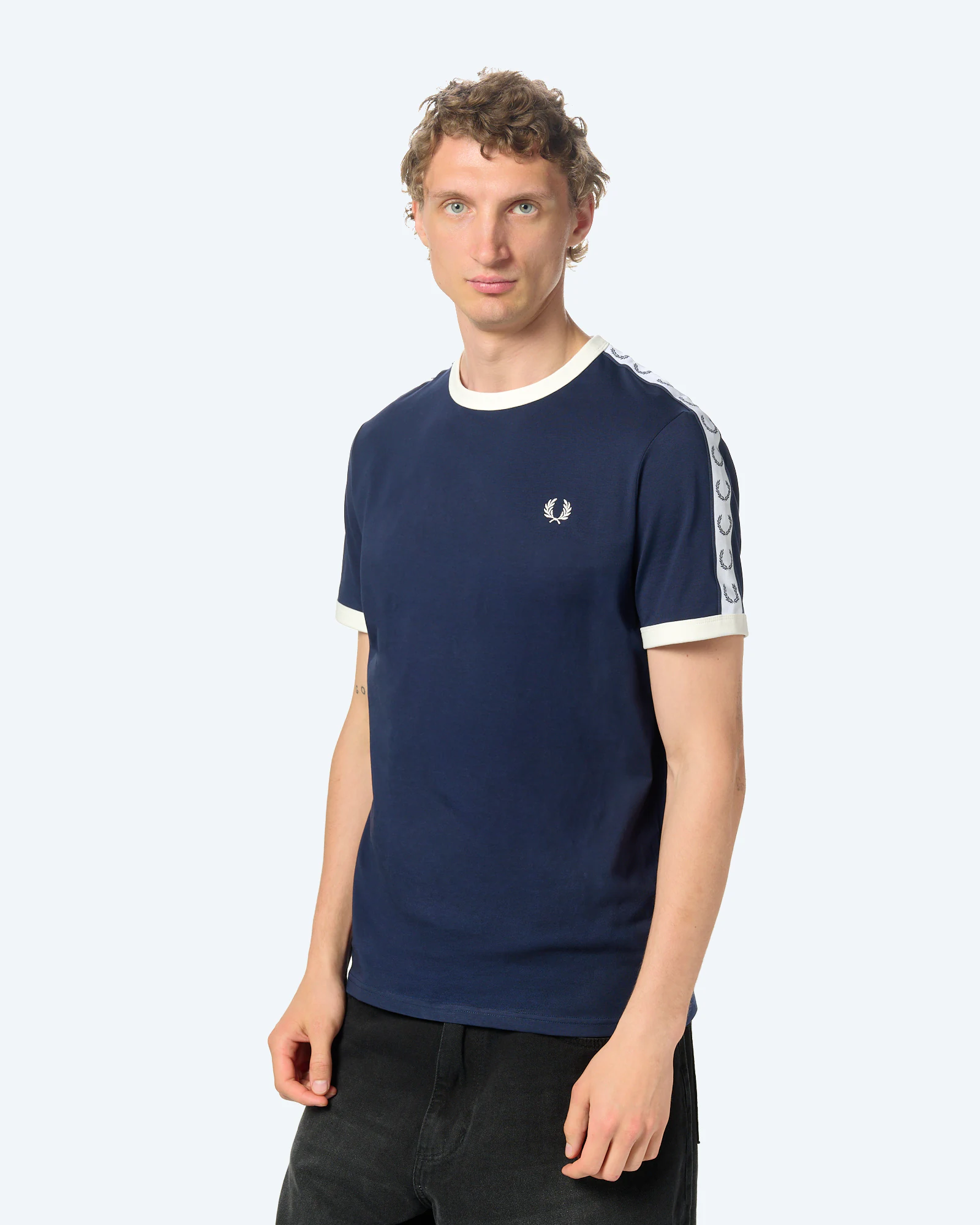 Fred Perry Taped Ringer T-Shirt Carbon Blue