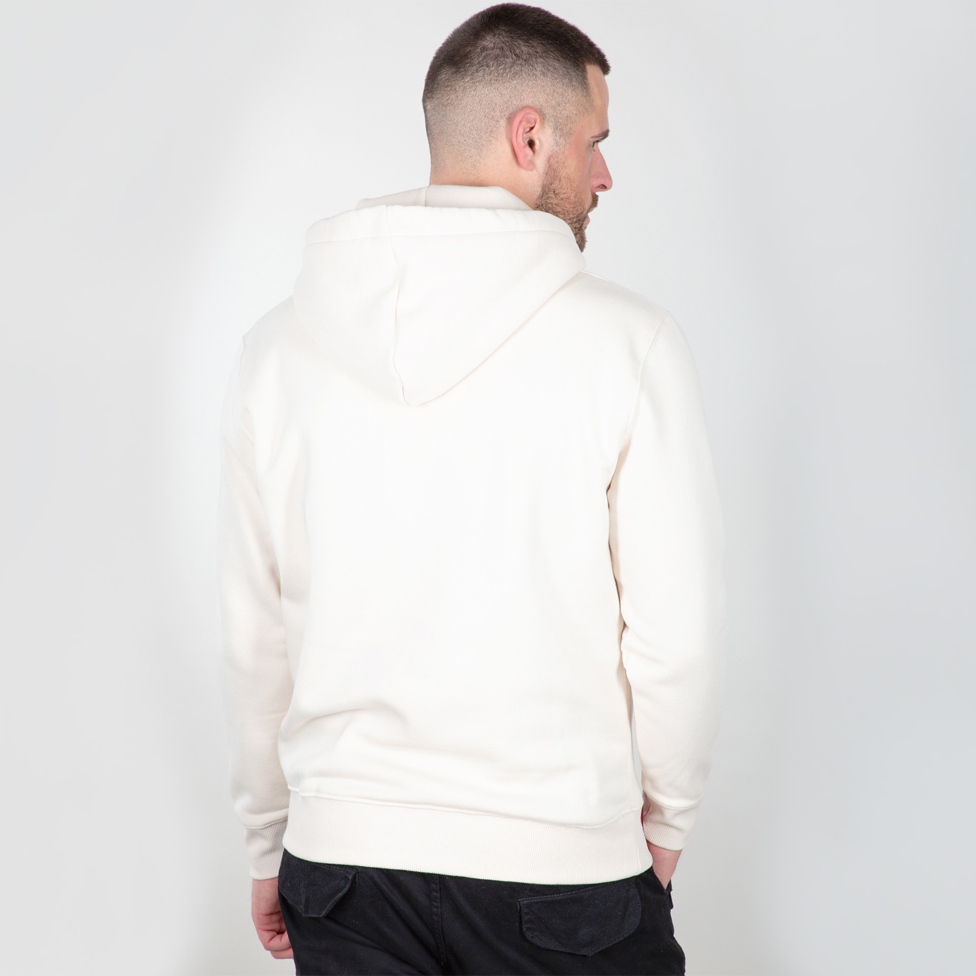 Alpha Industries Basic Hoody Small Logo Jet Stream White