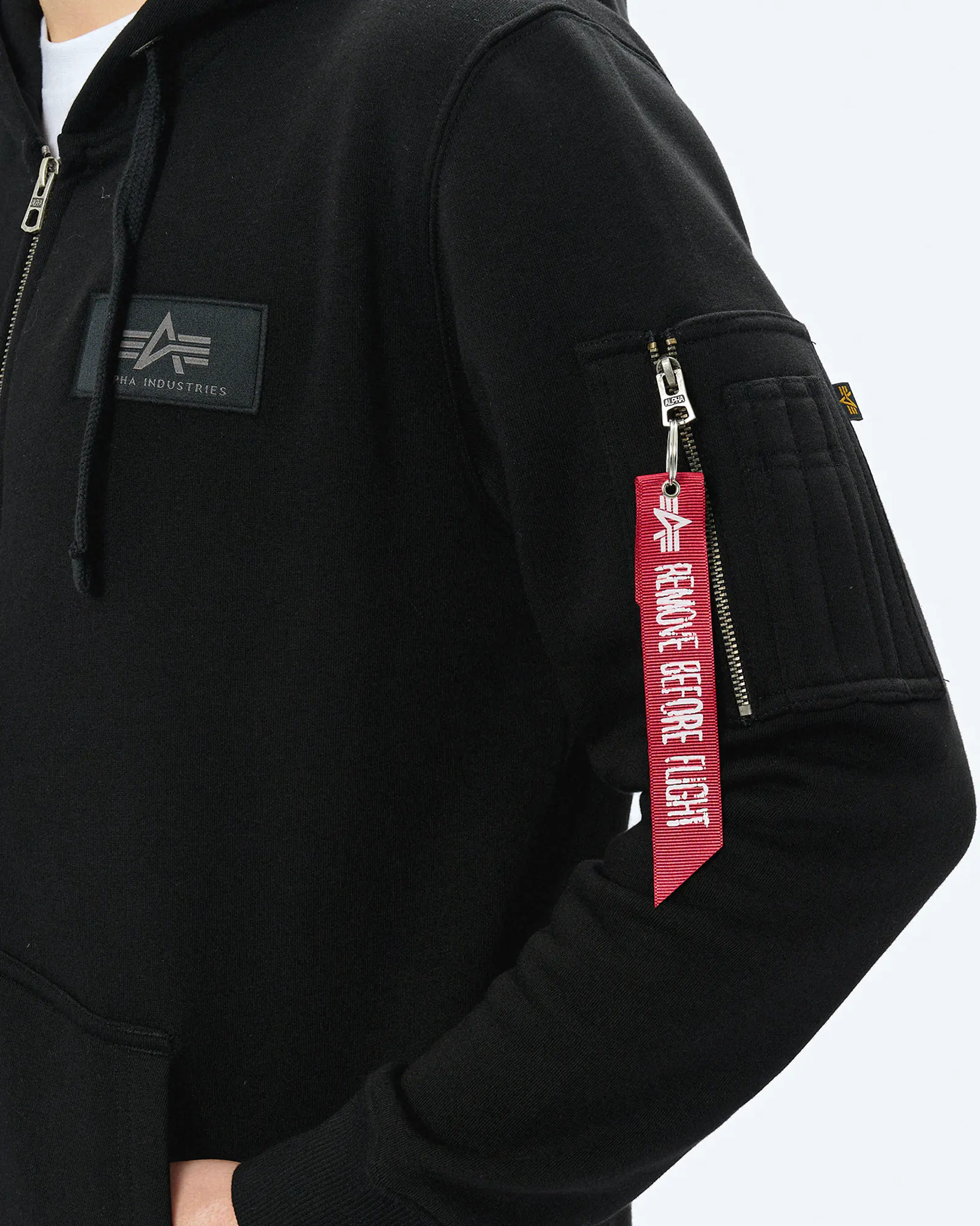 Alpha Industries Back Print Zip Hoody Black Alpha Industries Back Print Zip Hoody Black